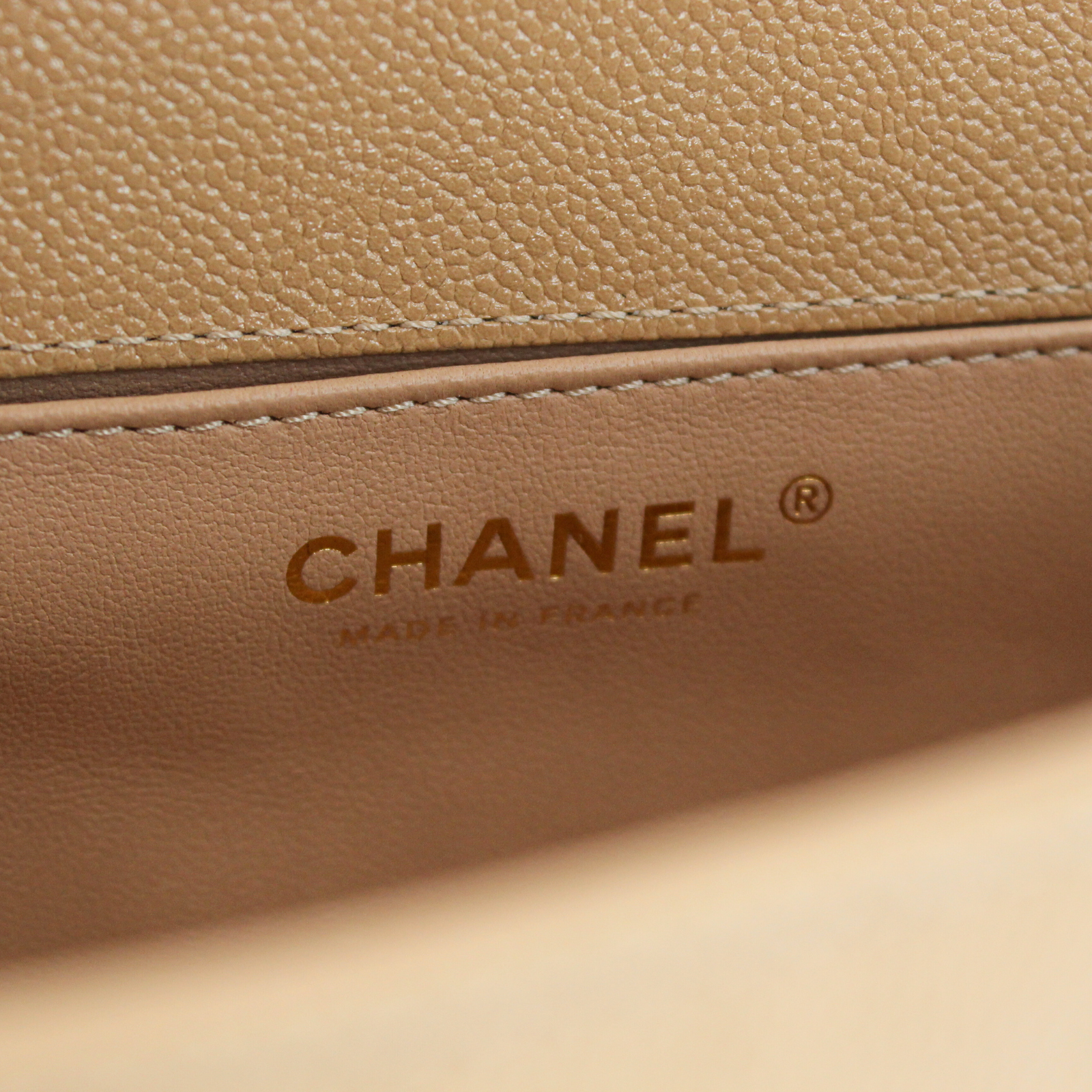 Boy Chanel Caviar Beige Shoulder Bag
