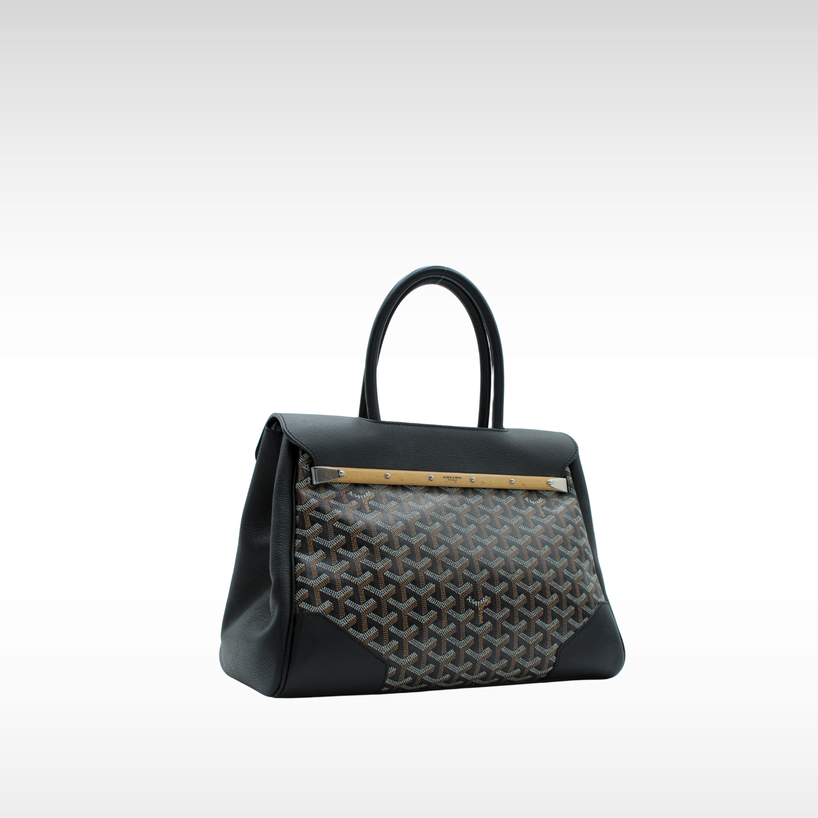 Saigon Tote MM Coated Canvas Black Tote Bag