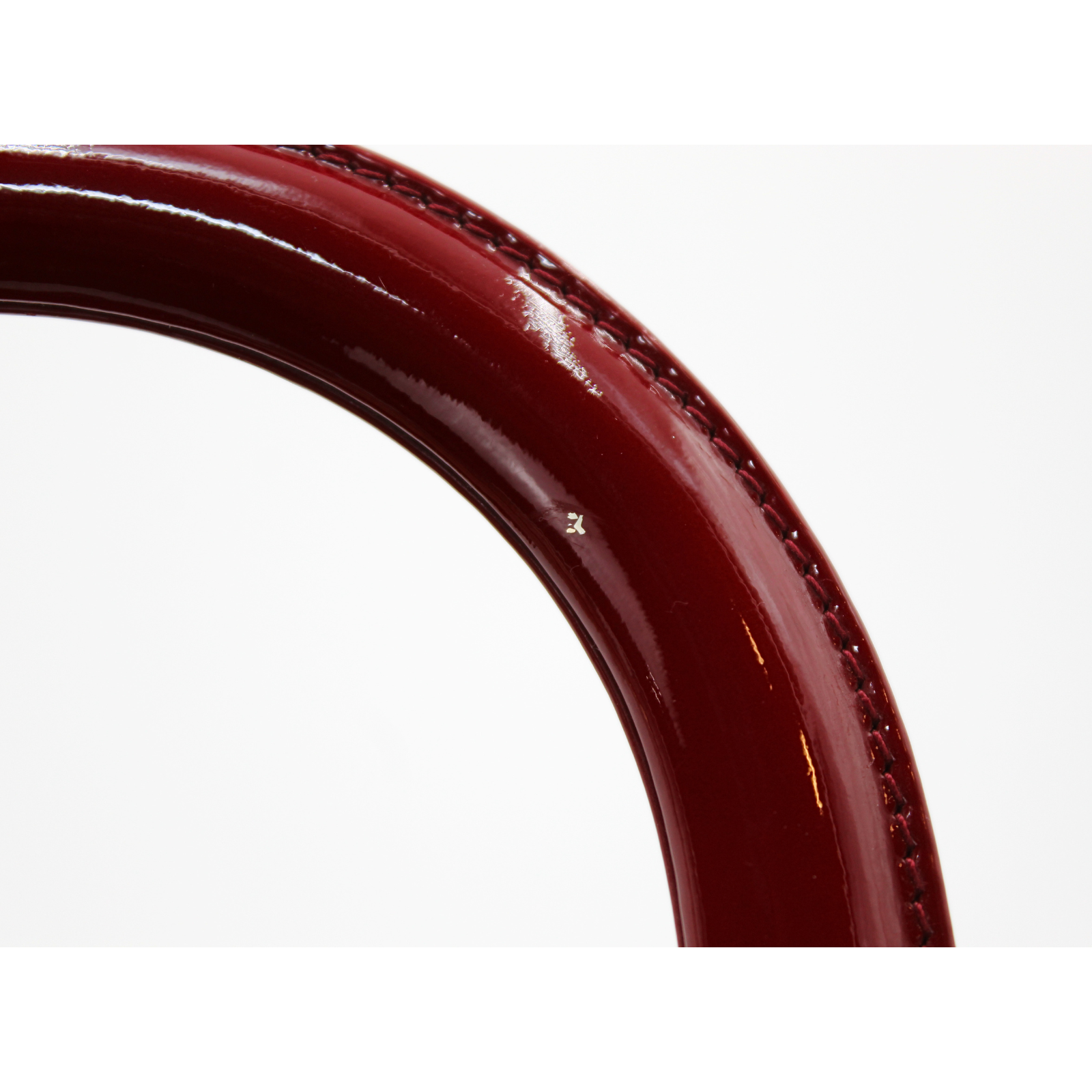 Lady Dior Medium Enamel Red Handbag