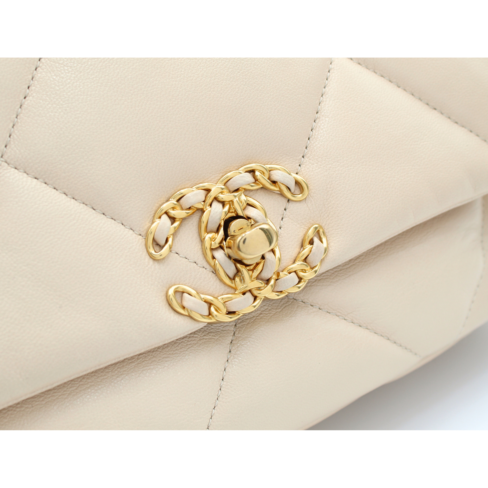 Chanel 19 Lamb Beige Shoulder Bag