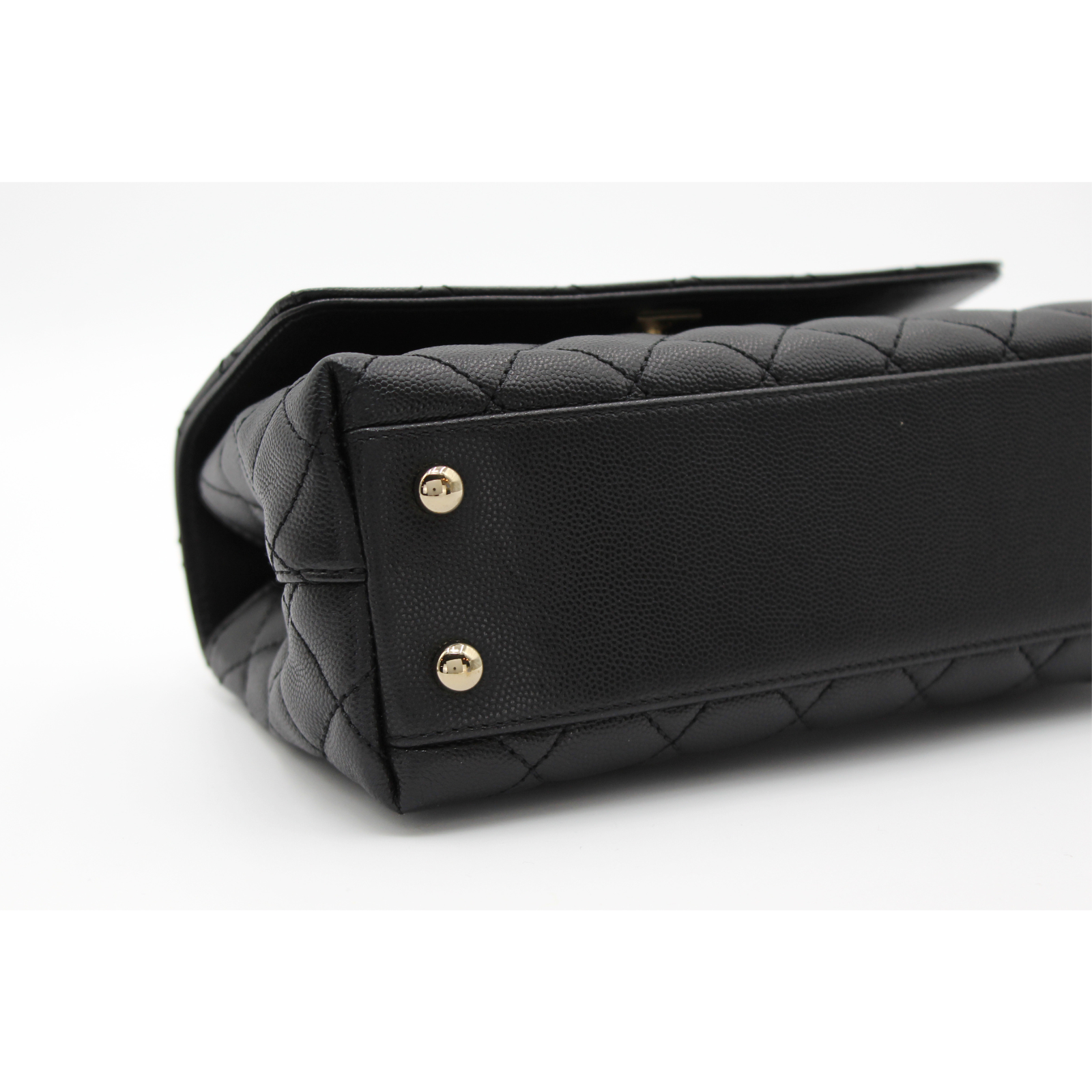 Coco Handle Small Caviar Black Handbag