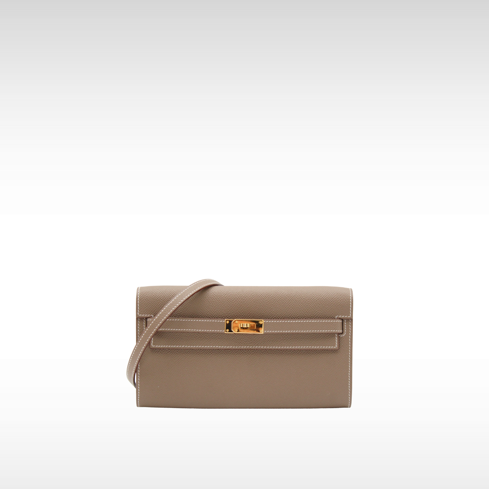 Kelly To Go Epsom Etoupe Wallet on Chain