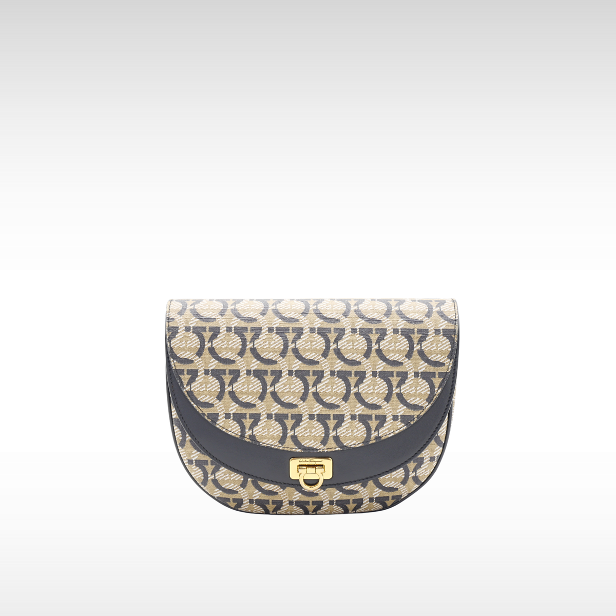 Gancini Coated Canvas Crossbody Bag