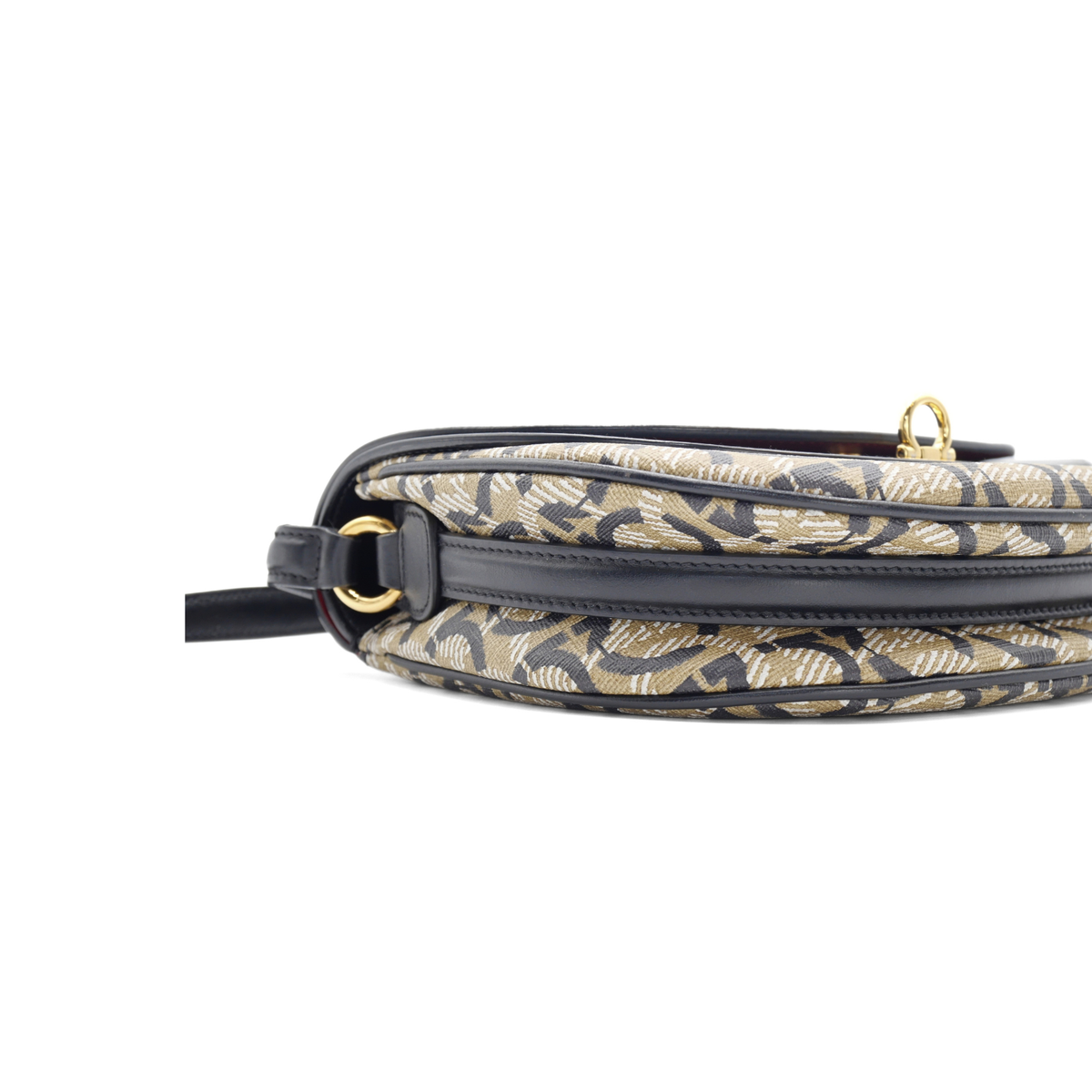 Gancini Coated Canvas Crossbody Bag
