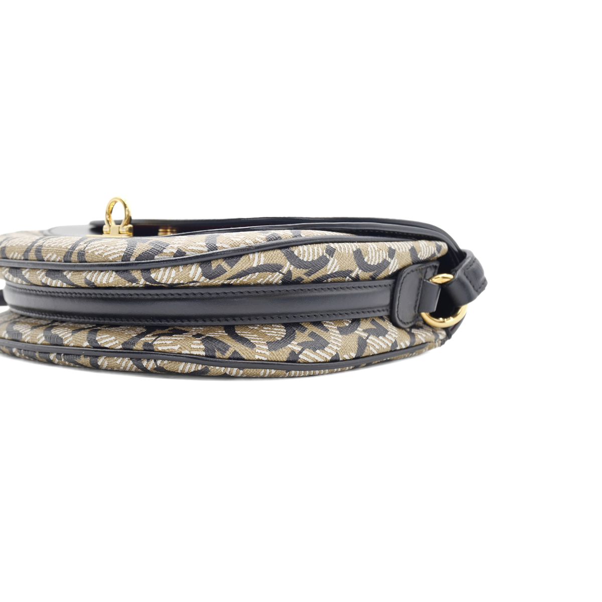 Gancini Coated Canvas Crossbody Bag