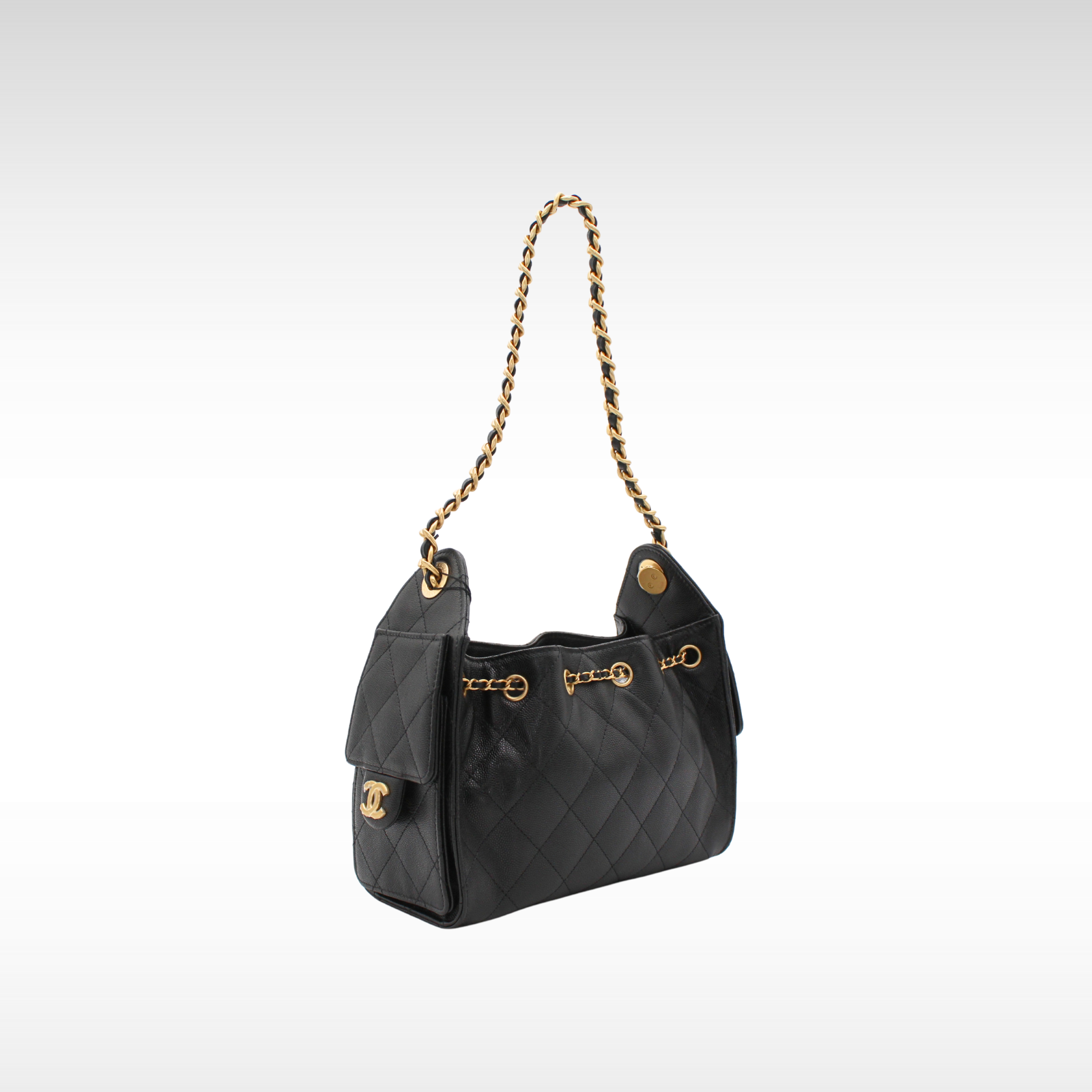 Chanel 25 Mini Caviar Black Shoulder Bag