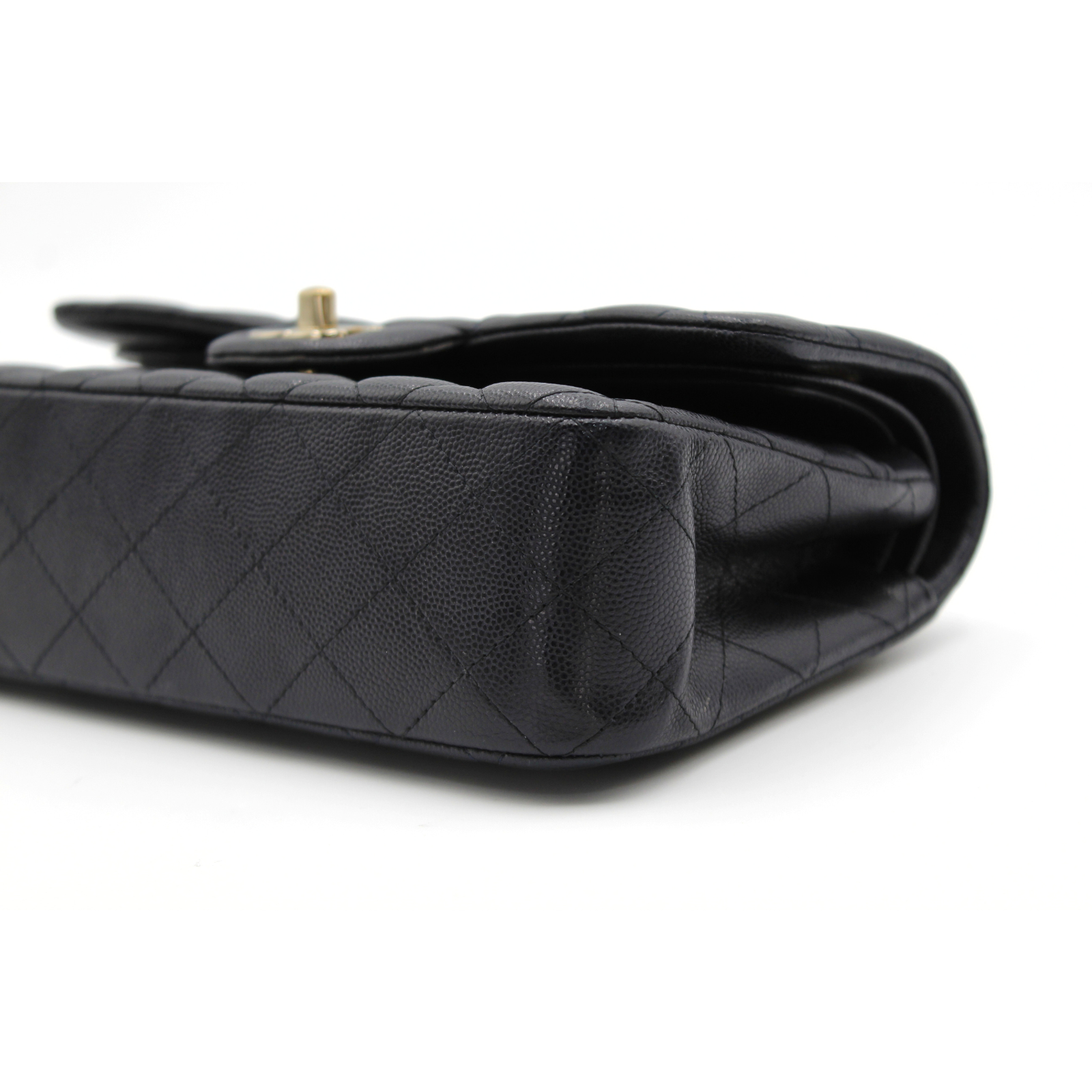 Classic Small Caviar Navy Shoulder Bag