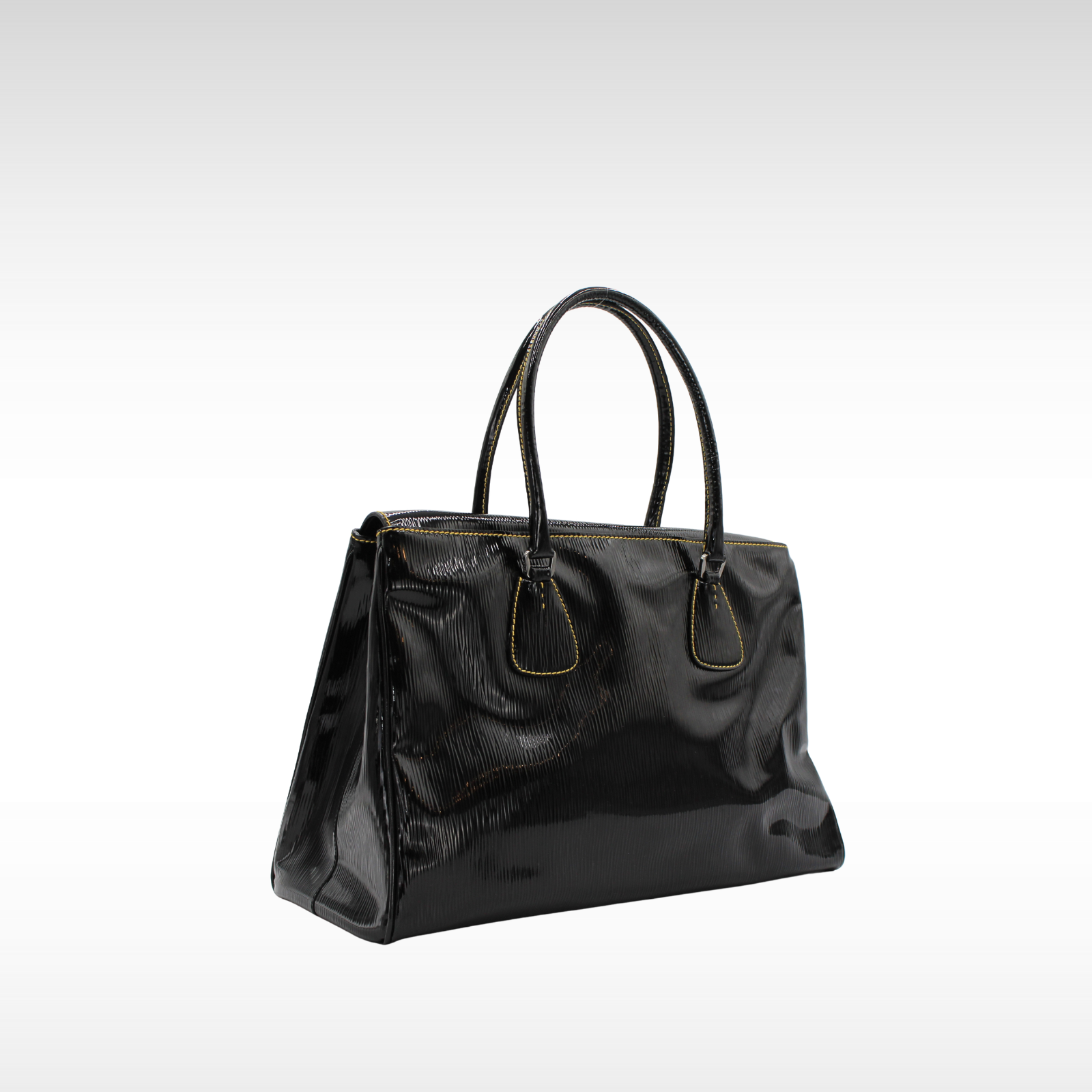 Enamel Black Shoulder Bag