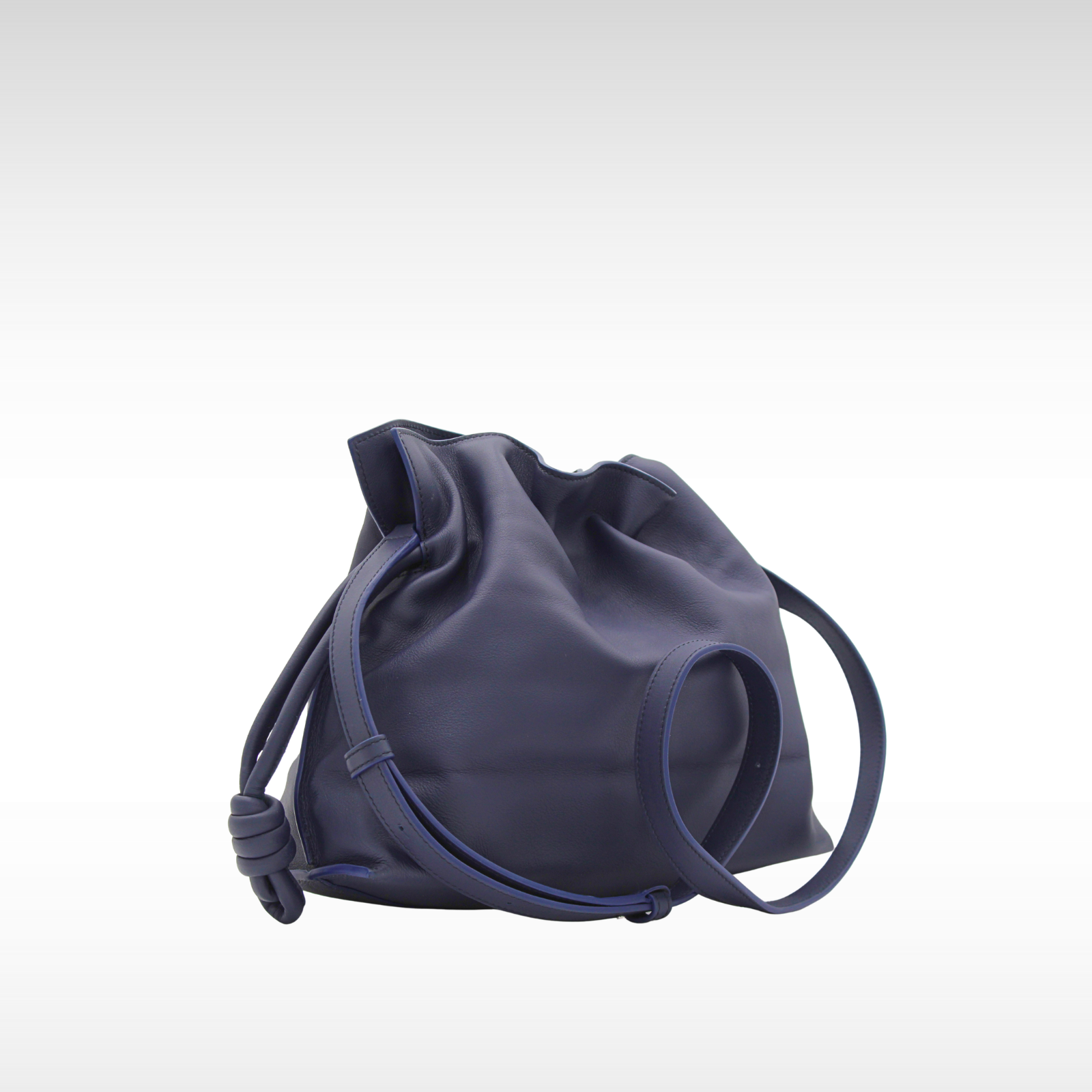 Flamenco Clutch Medium Calf Navy Shoulder Bag