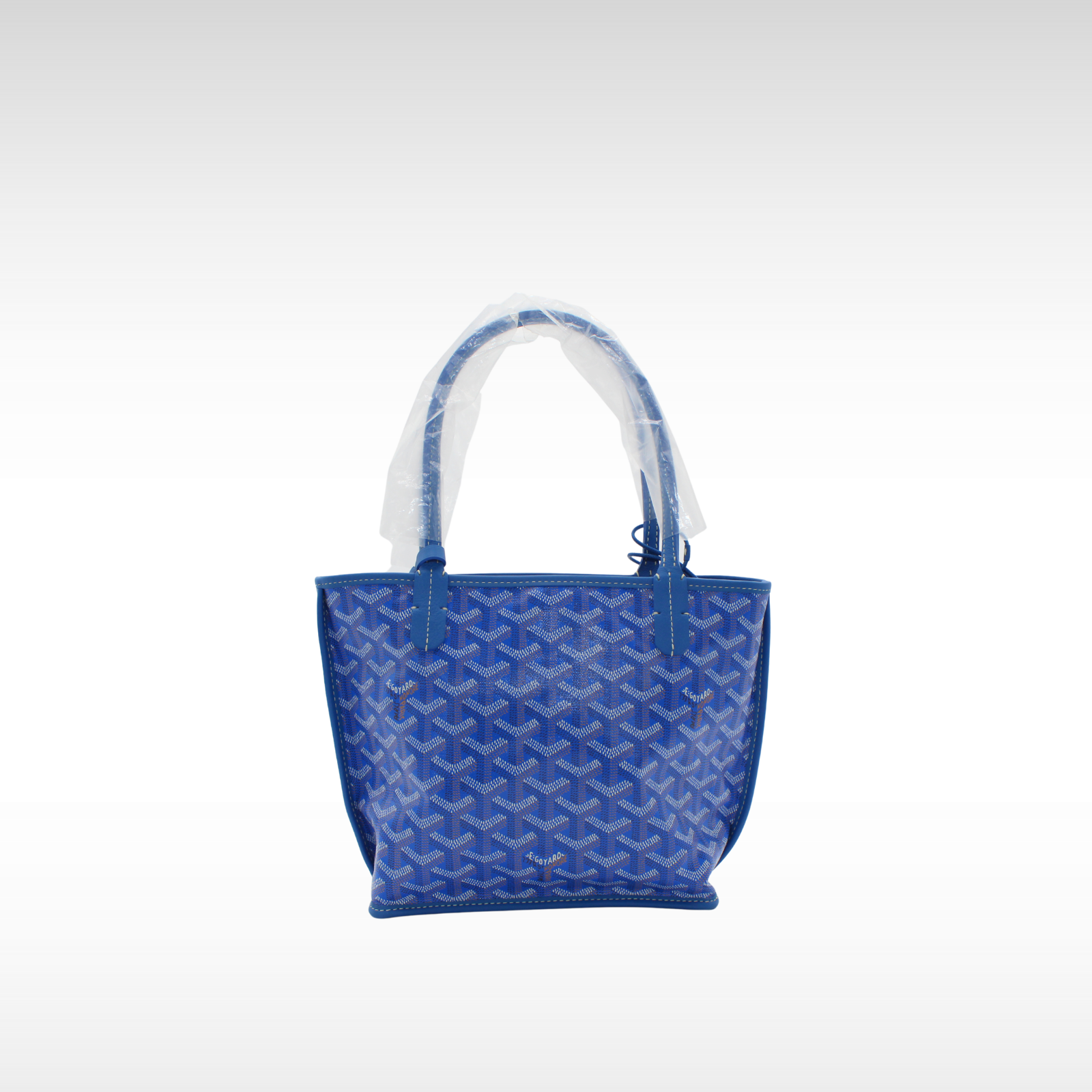 Anjou Mini Coated Canvas Blue Tote Bag