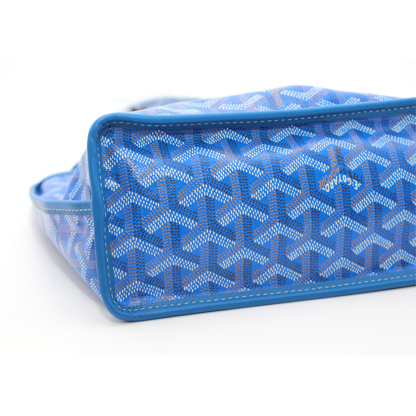 Anjou Mini Coated Canvas Blue Tote Bag