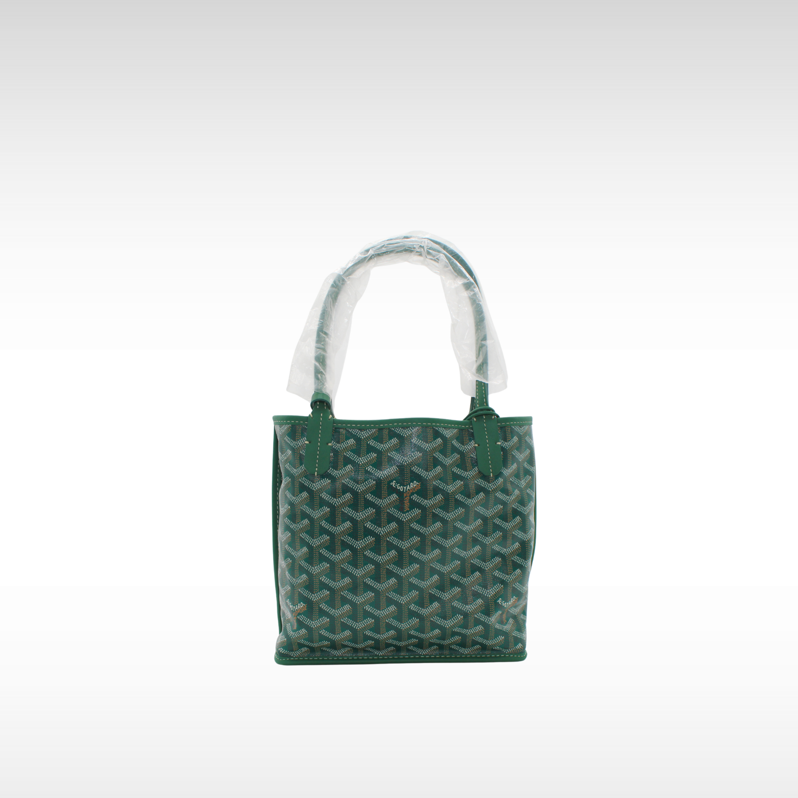 Anjou Mini Coated Canvas Green Tote Bag
