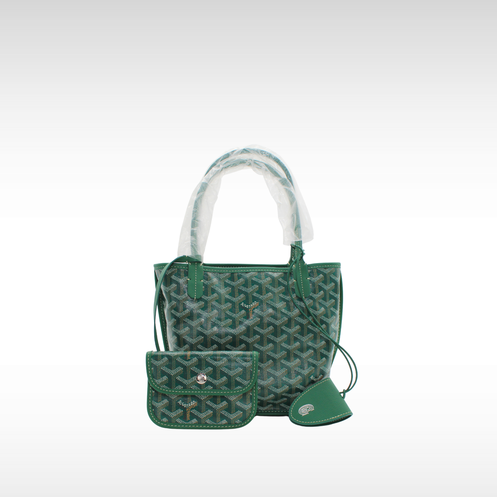 Anjou Mini Coated Canvas Green Tote Bag