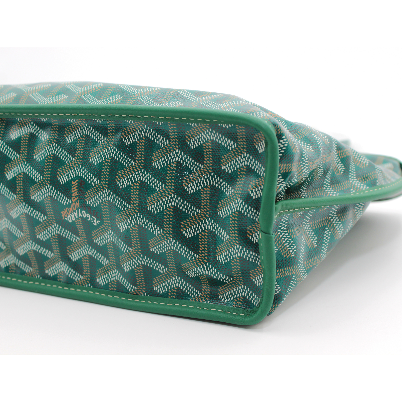 Anjou Mini Coated Canvas Green Tote Bag