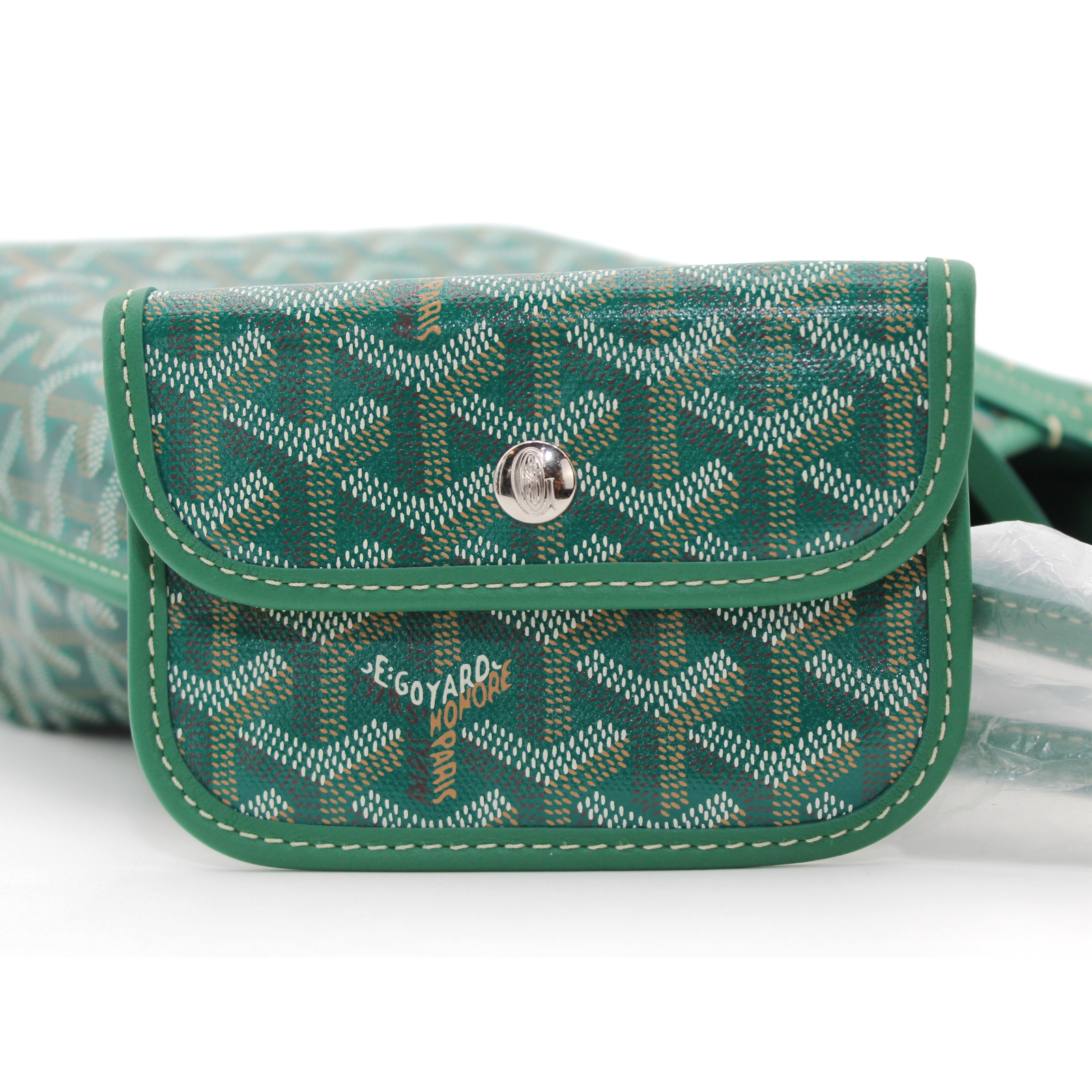 Anjou Mini Coated Canvas Green Tote Bag
