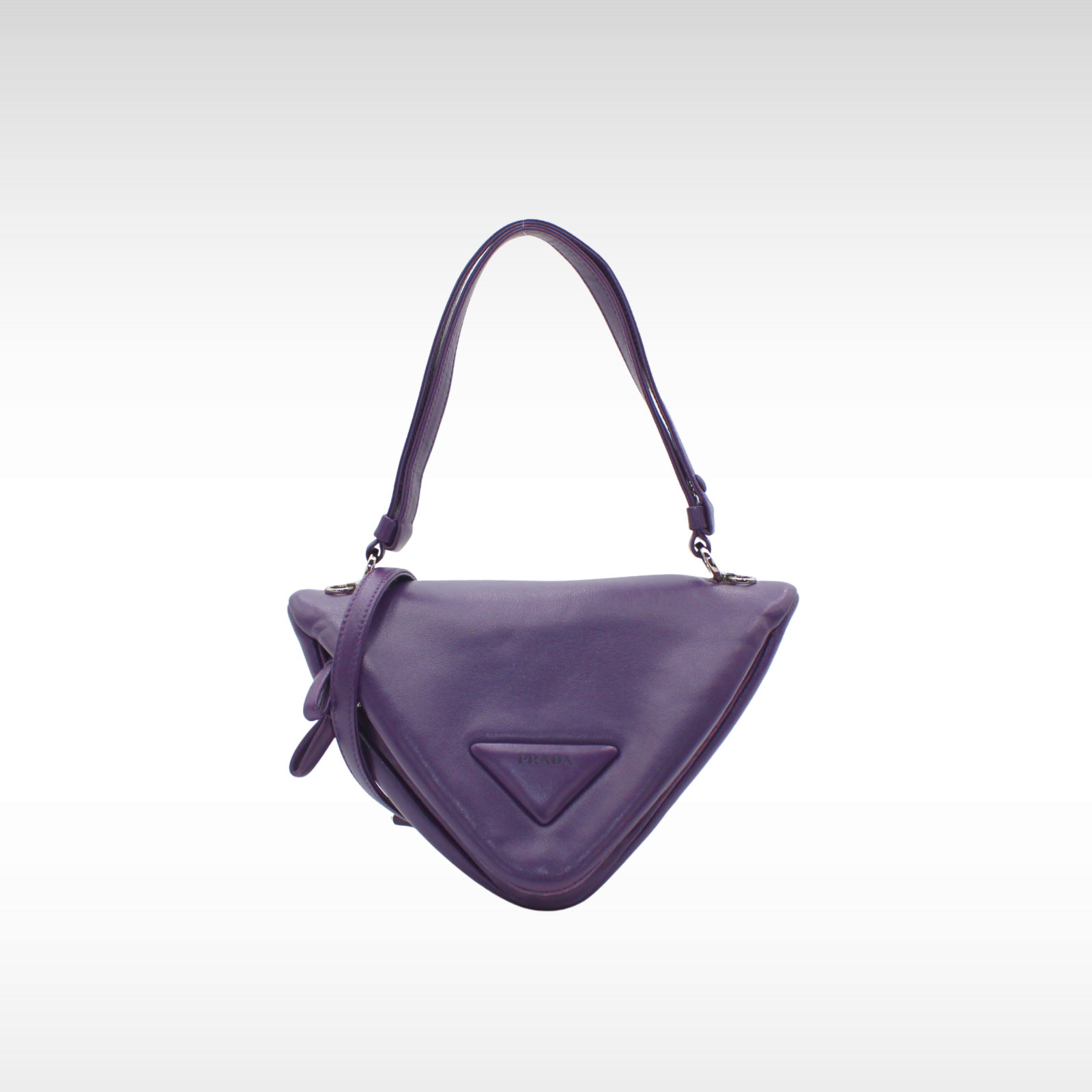 Triangle Calf Purple Handbag