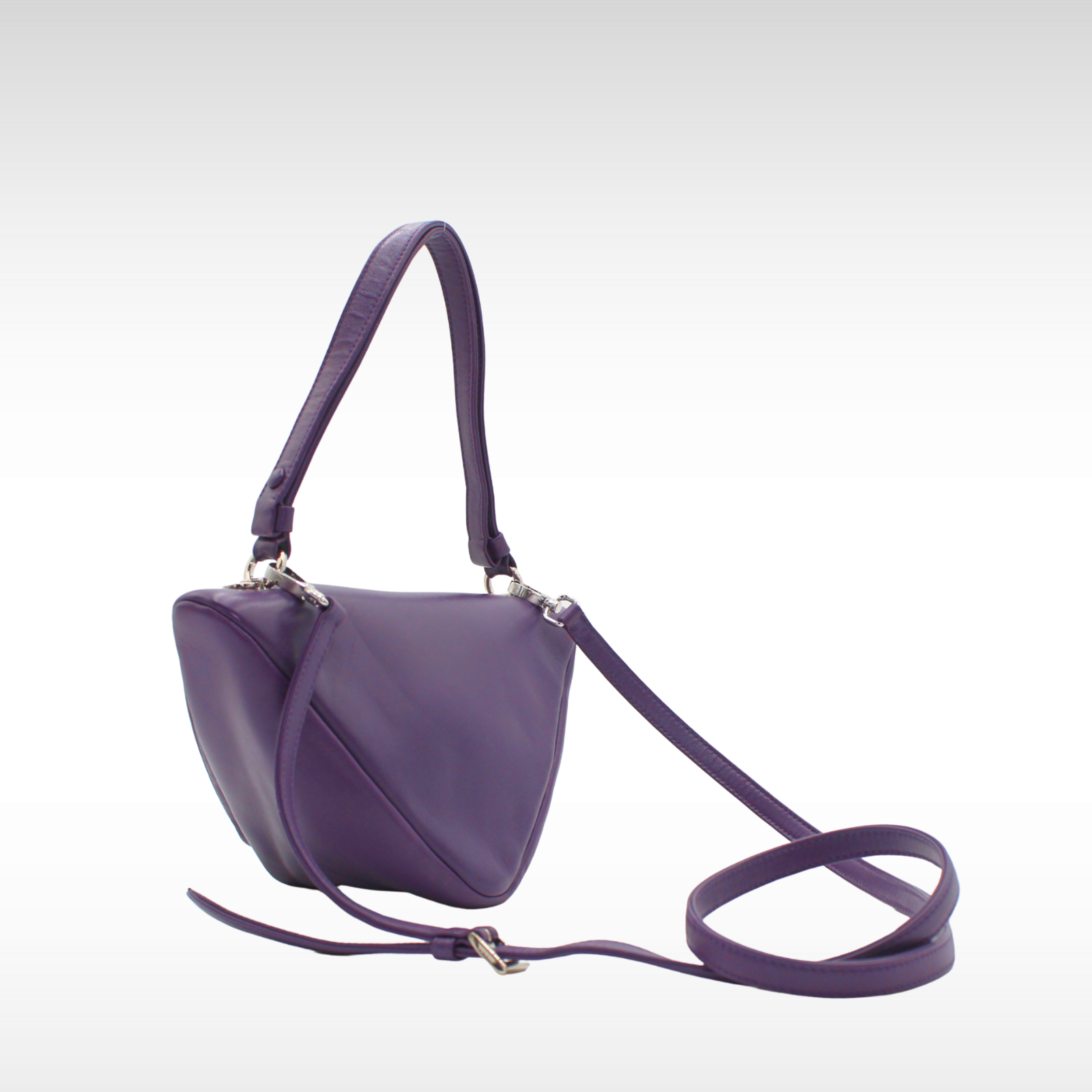 Triangle Calf Purple Handbag
