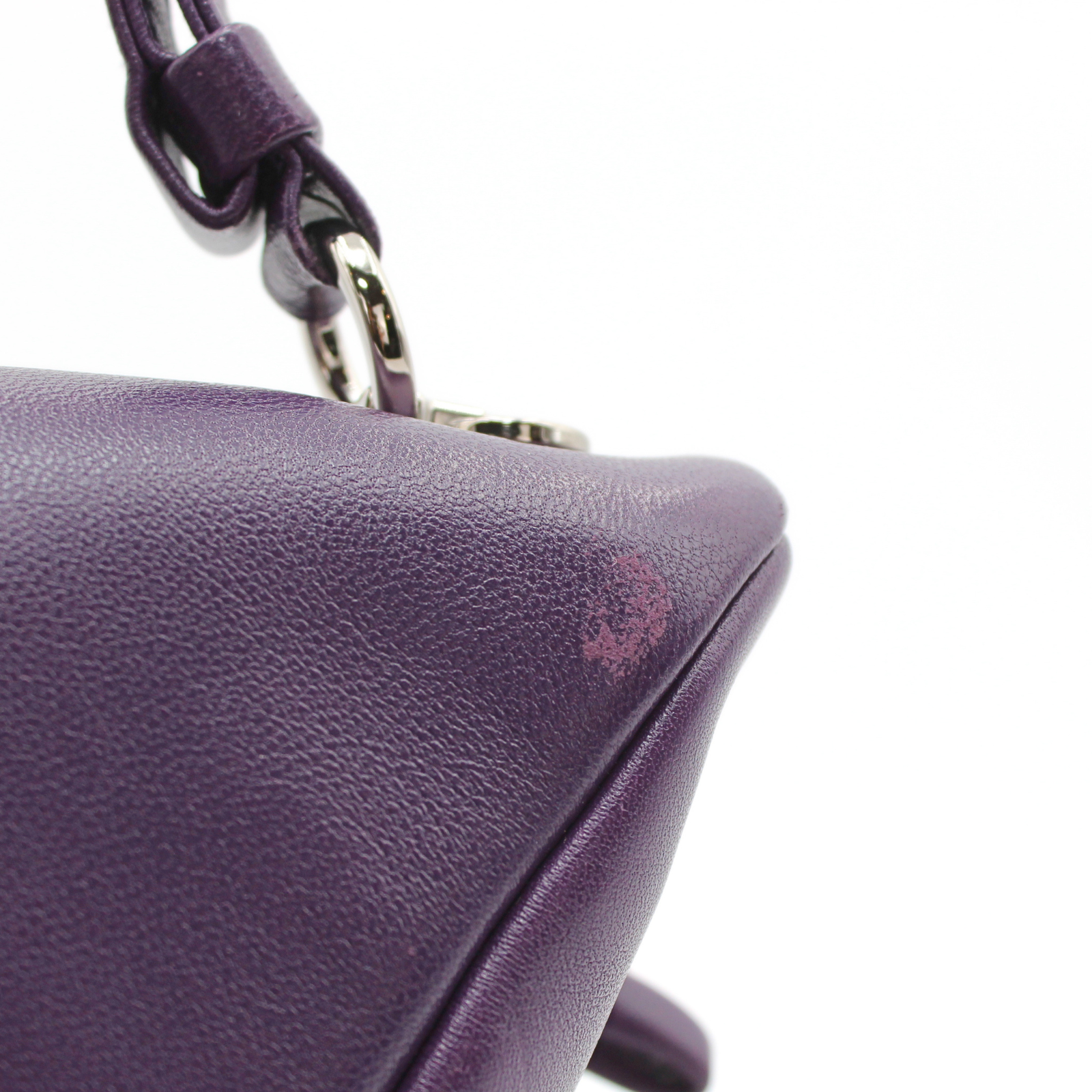 Triangle Calf Purple Handbag