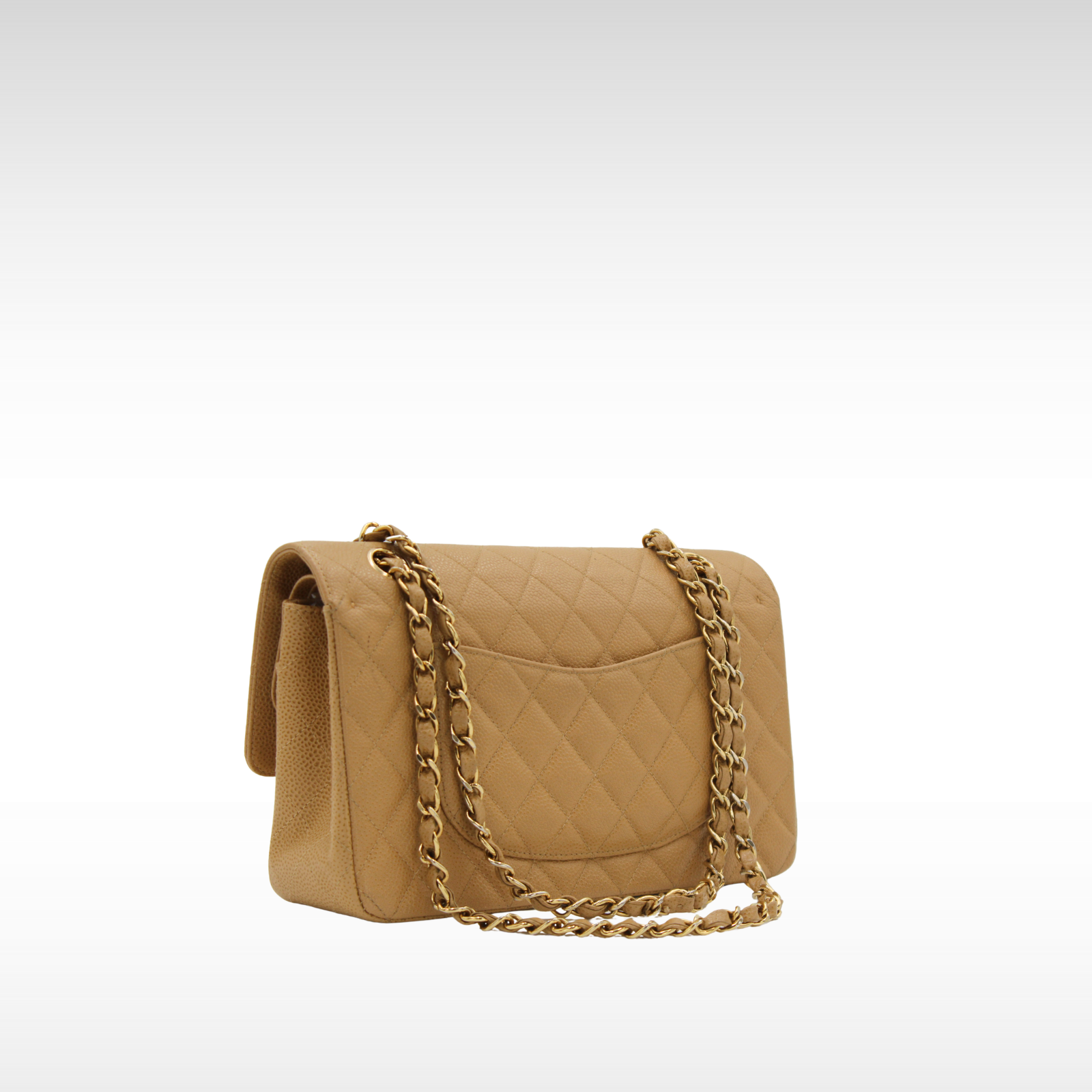 Classic Caviar Beige Shoulder Bag