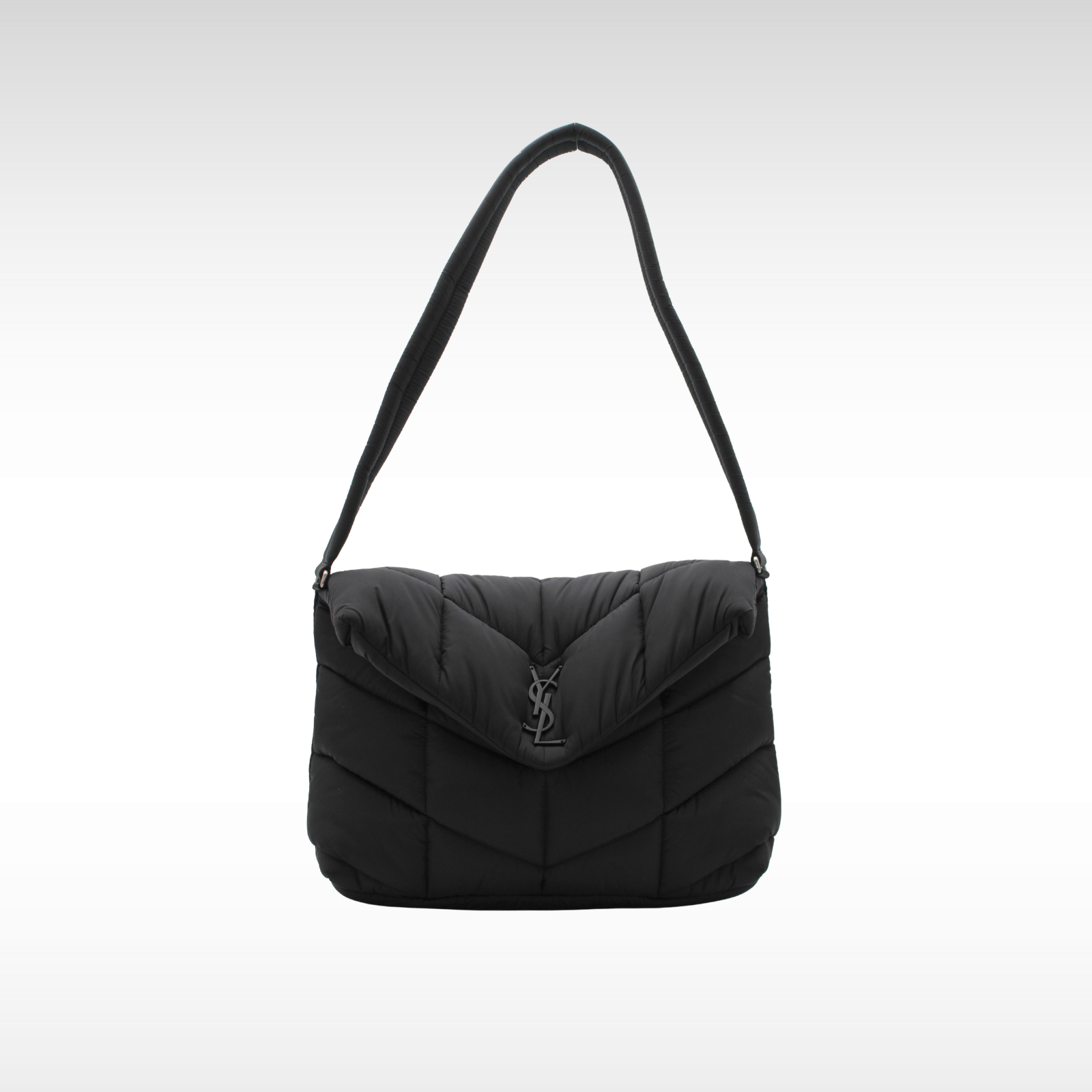 Puffer Nylon Black Shoulder Bag