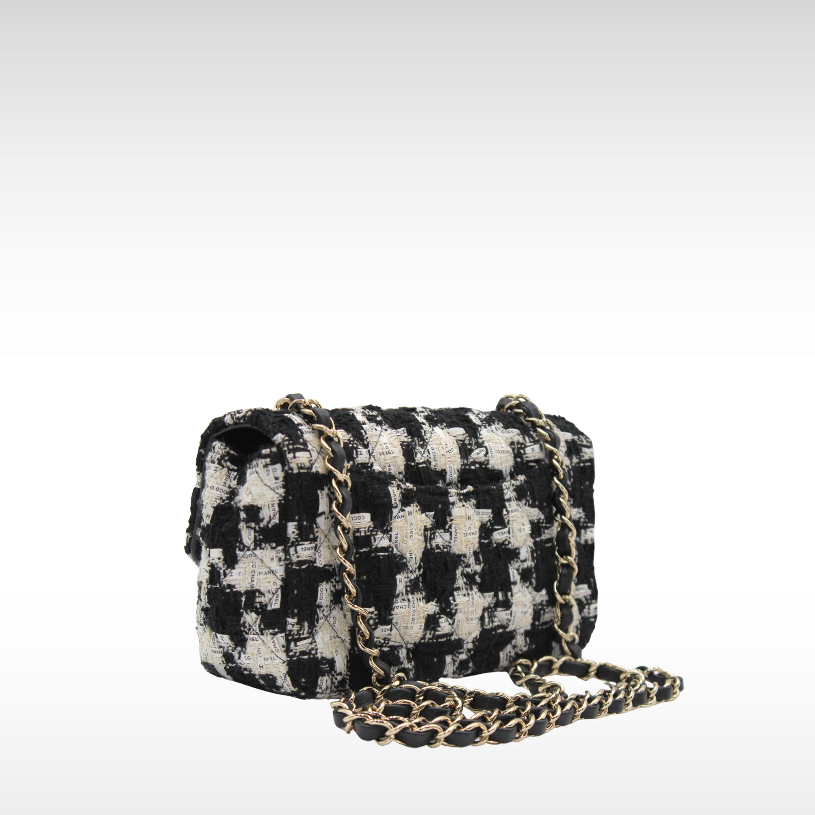 Classic Mini Tweed Black + White Crossbody Bag