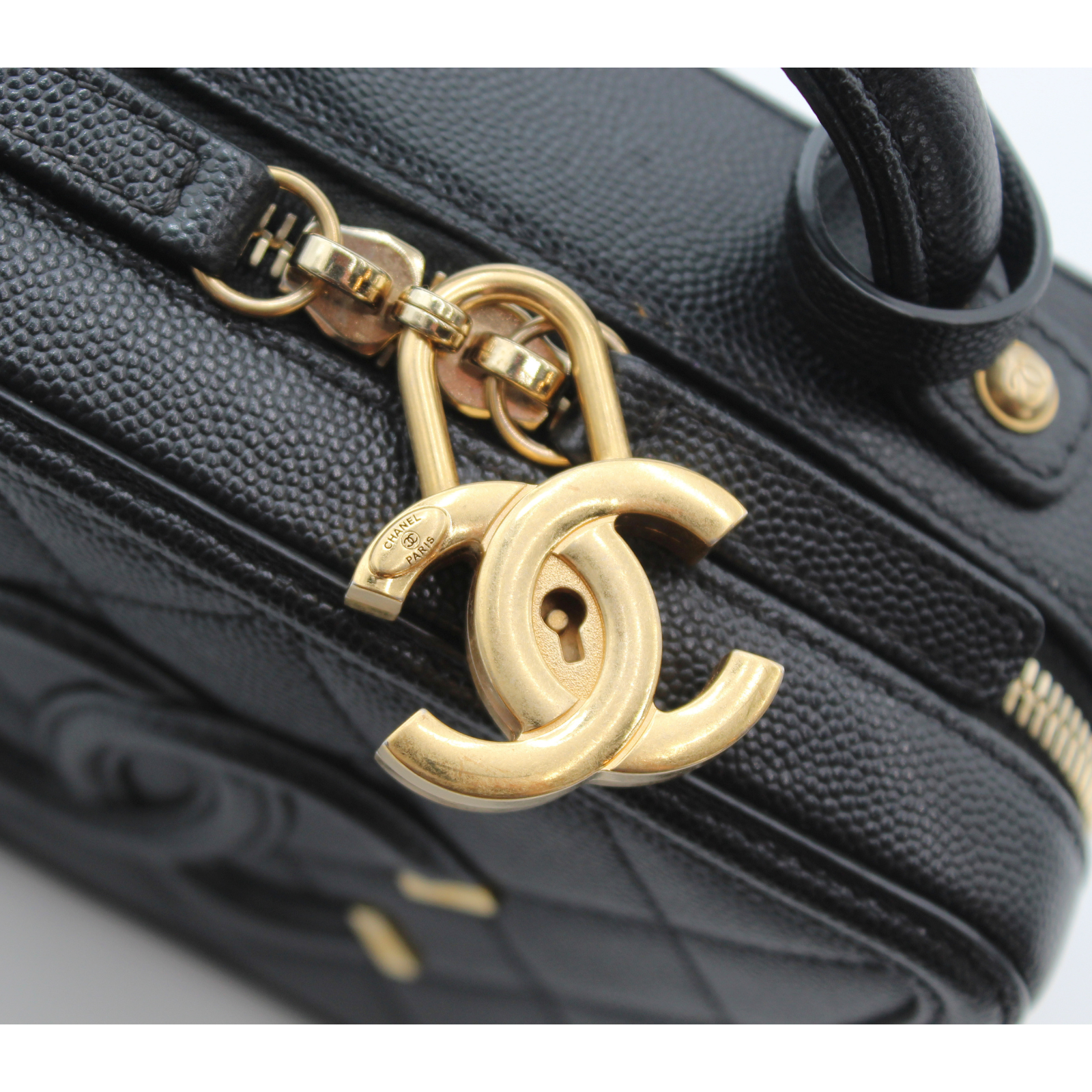 CC Filigree Small Caviar Black Vanity Bag