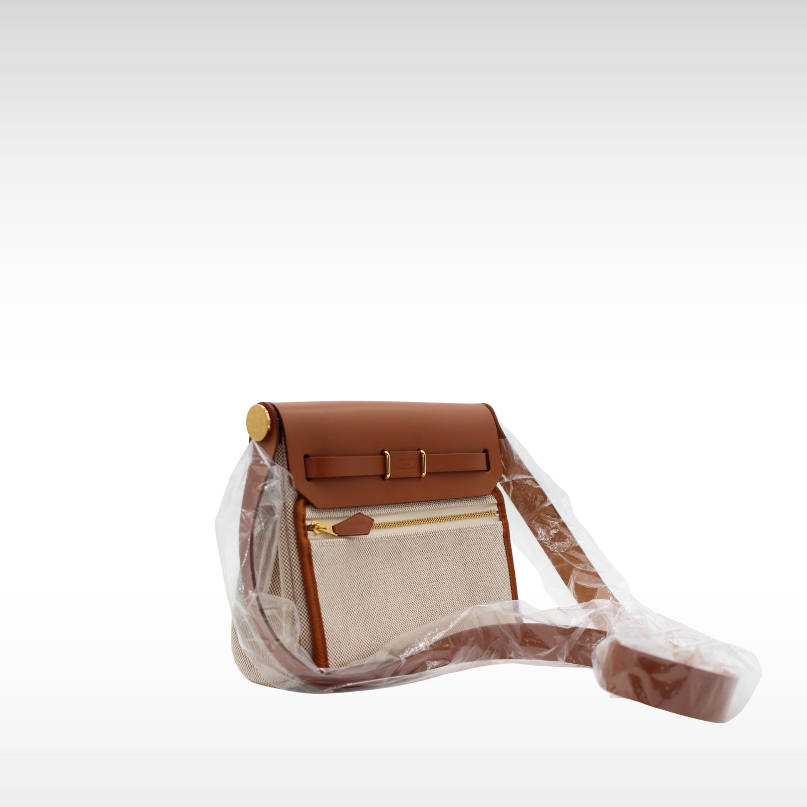 Herbag Zip 20 Toile H Viking Ecru + Beige Crossbody Bag