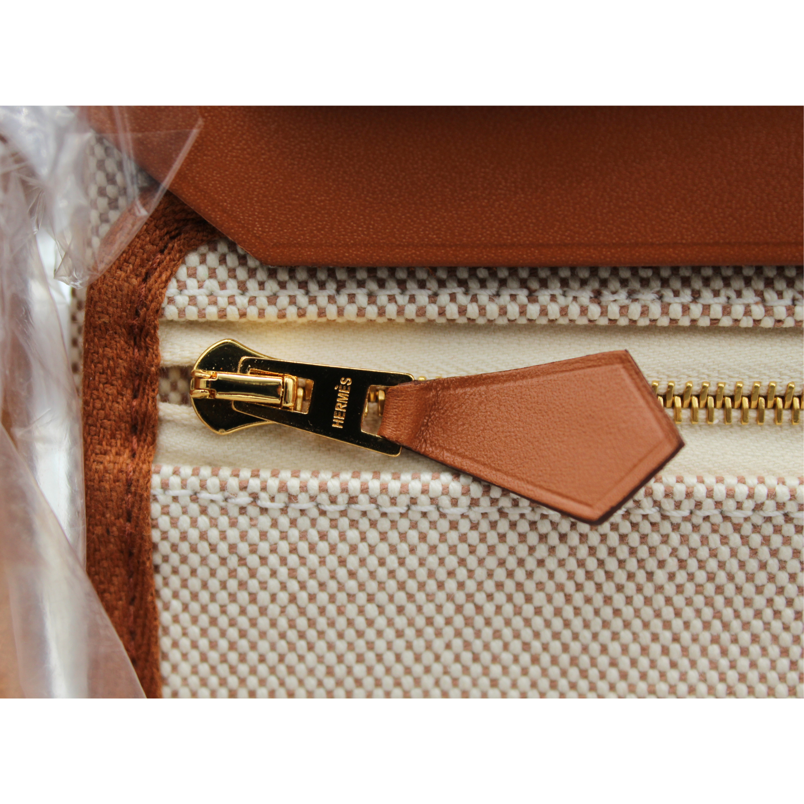 Herbag Zip 20 Toile H Viking Ecru + Beige Crossbody Bag
