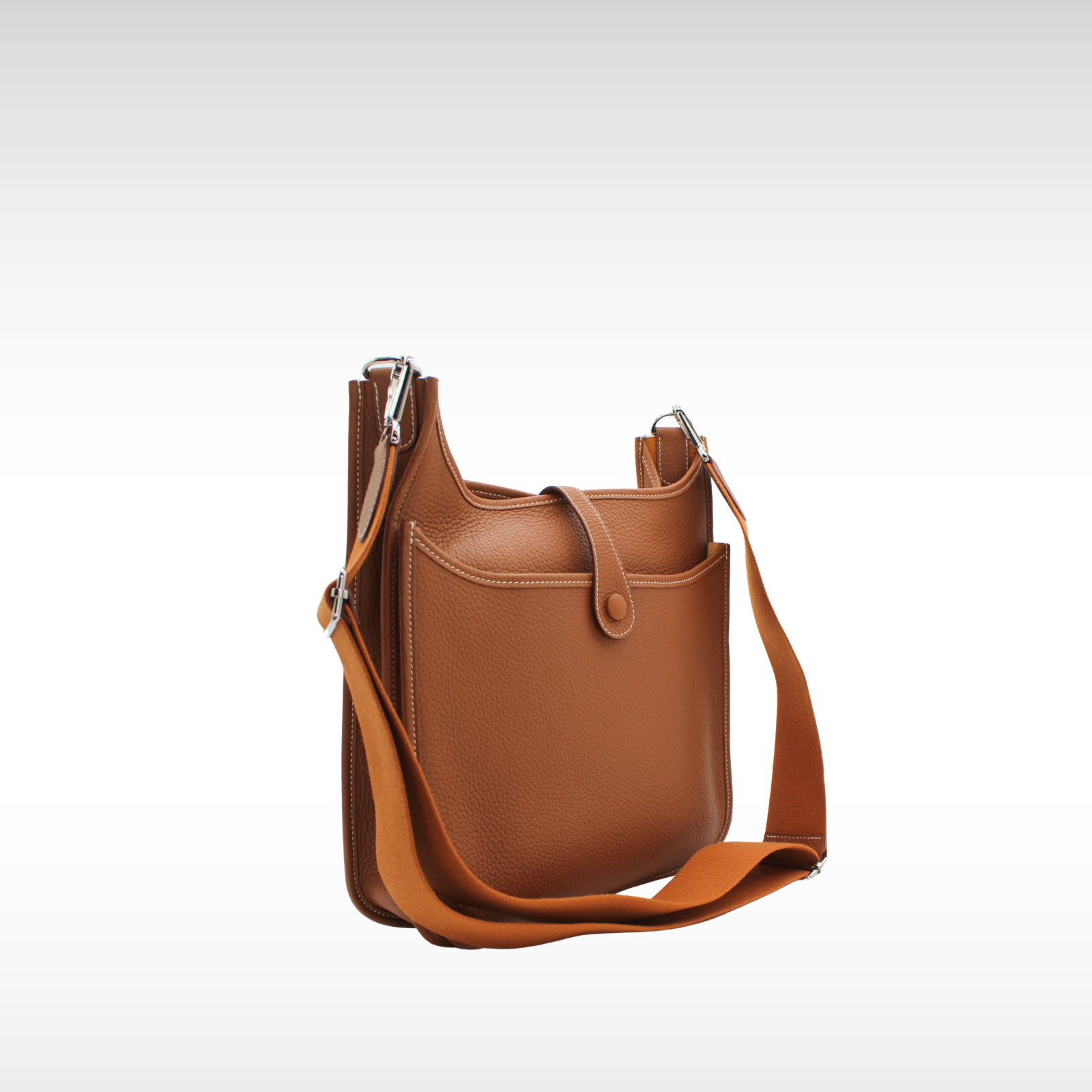 Evelyne 3 PM Taurillon Clemence Gold Crossbody Bag