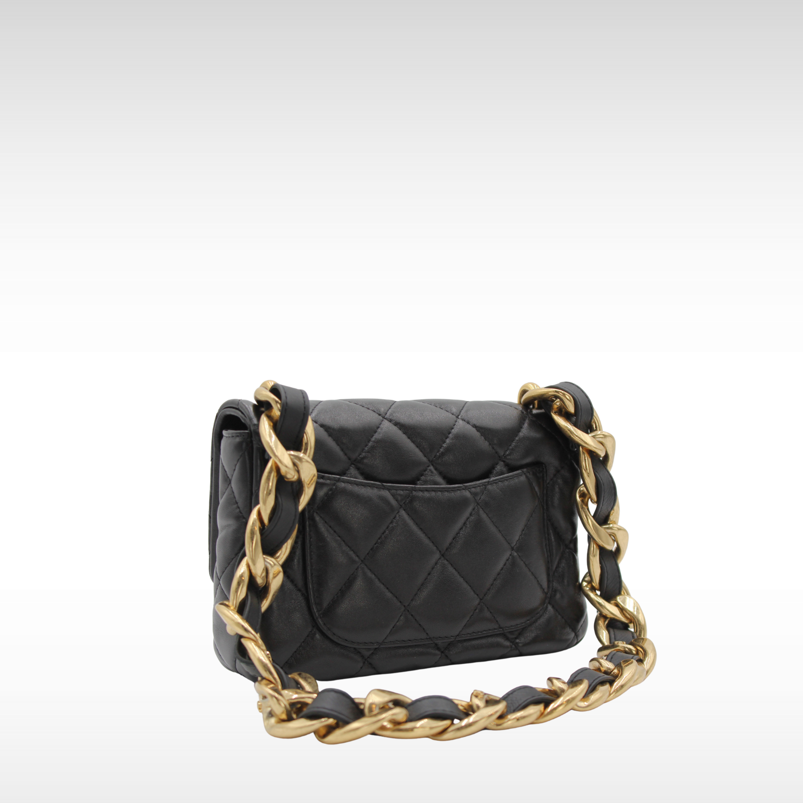 Funky Town Small Matelasse Lamb Black Shoulder Bag