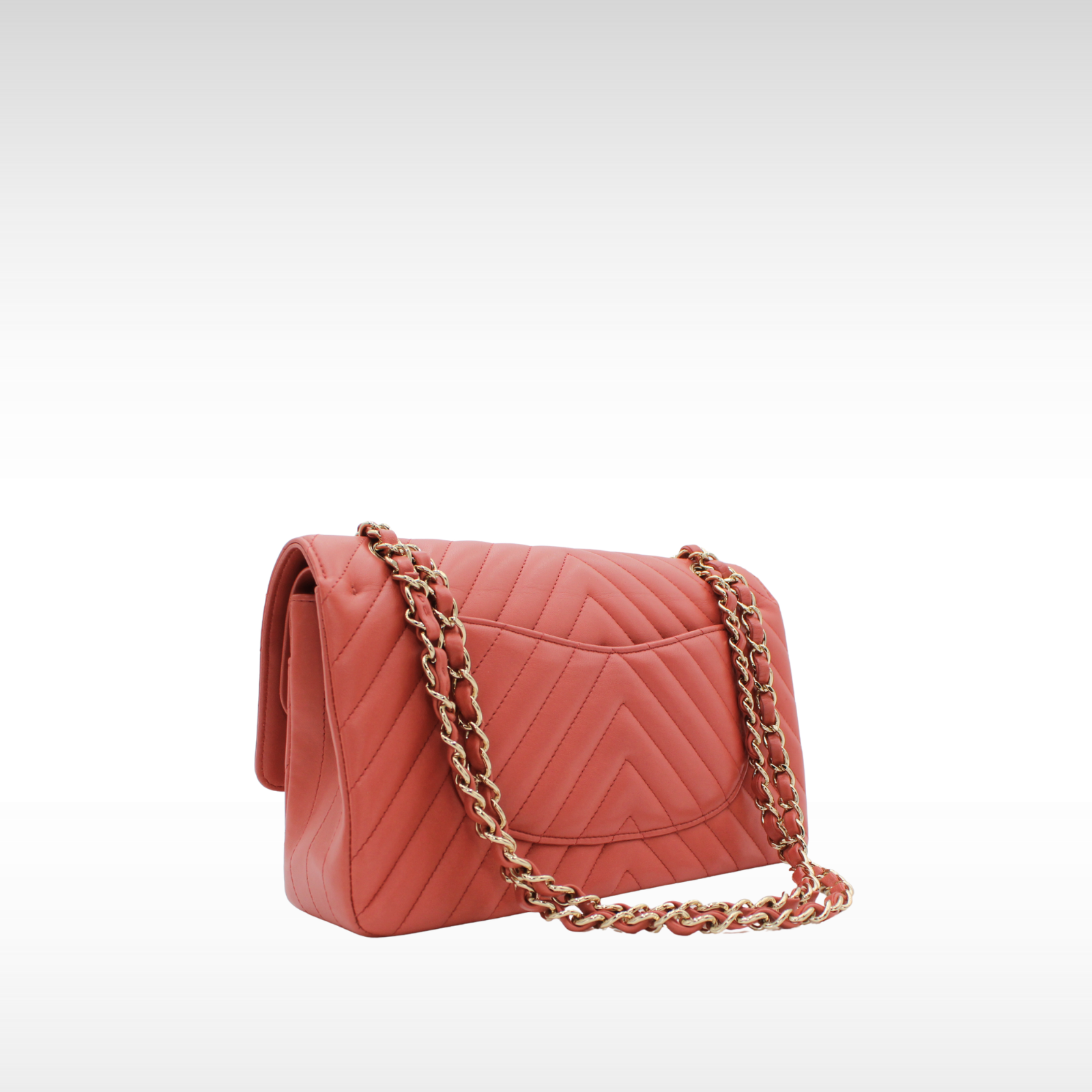 Classic Chevron Lamb Pink Shoulder Bag