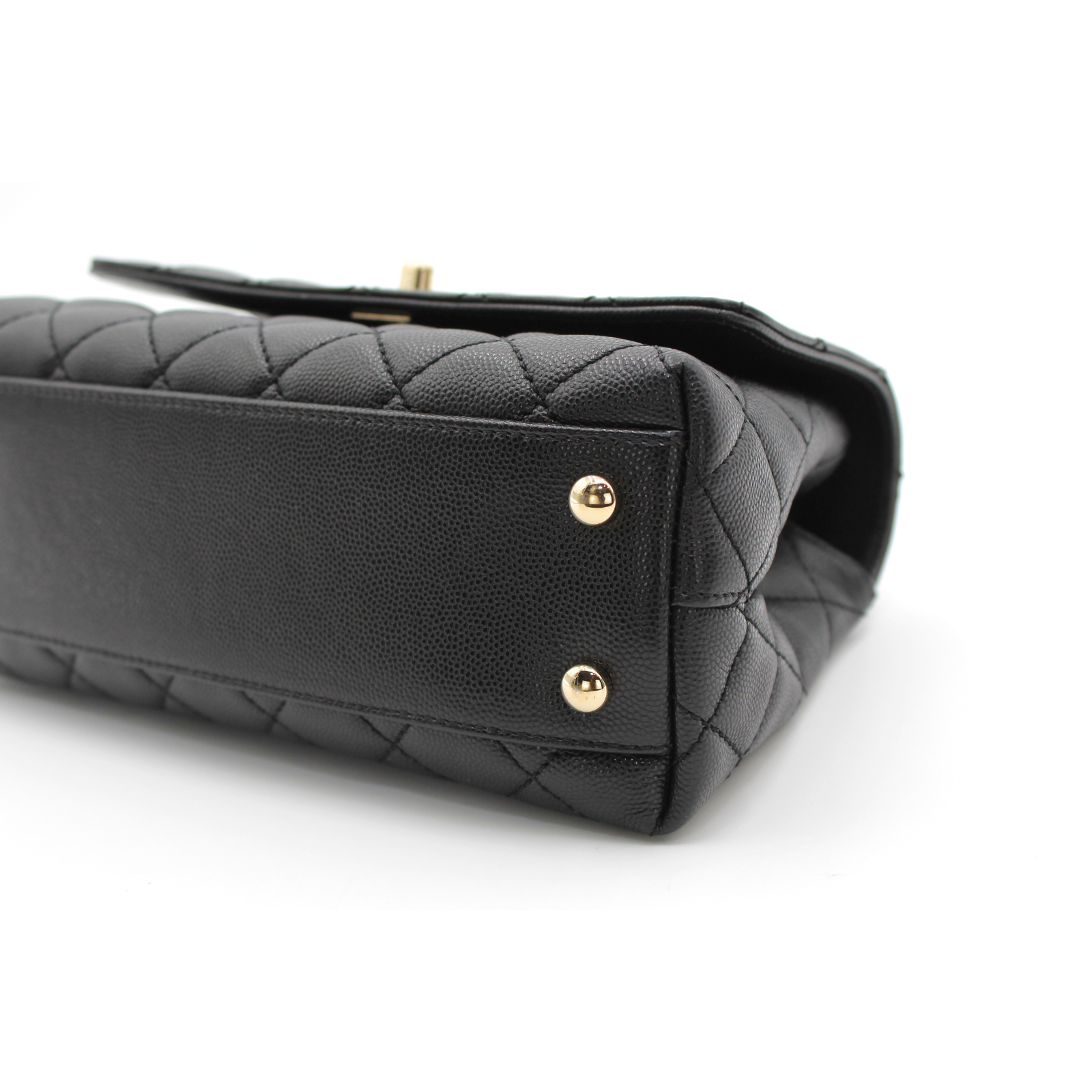 Coco Handle Small Caviar Black Handbag