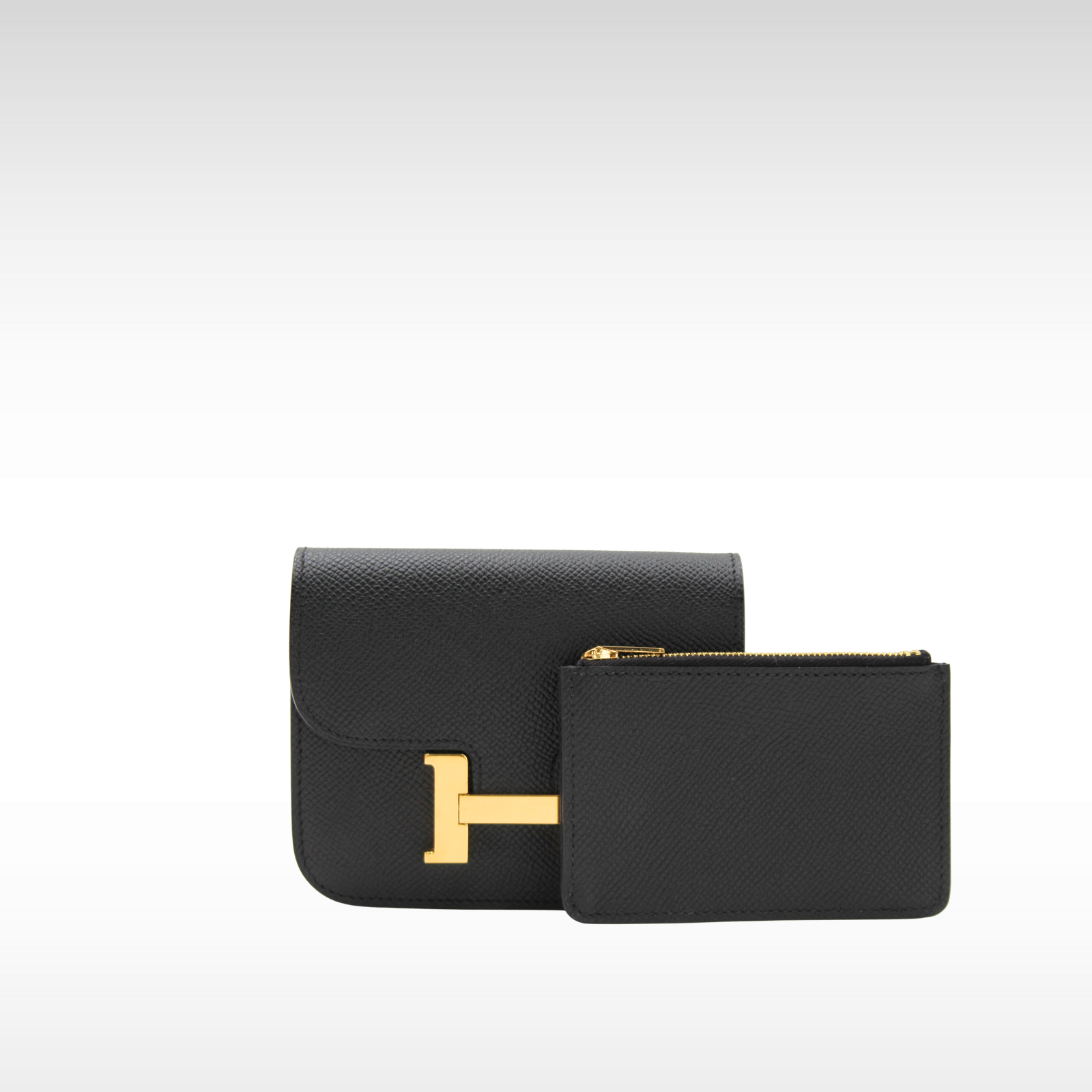 Constance Slim Epsom Black Wallet