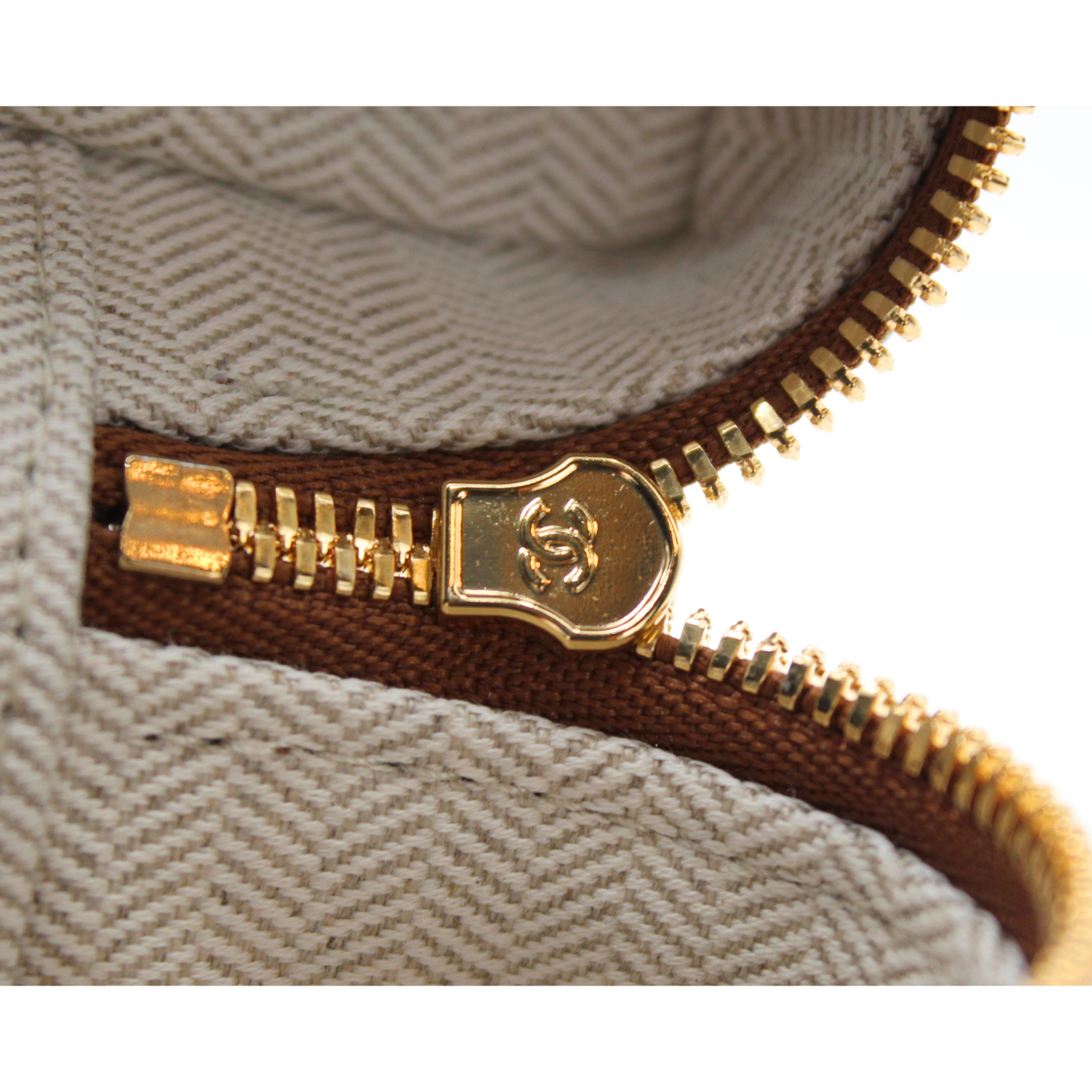 Vanity with Chain Calf Brown Vanity Bag