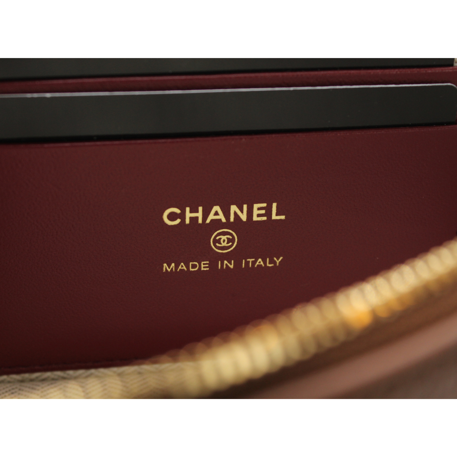 Vanity with Chain Calf Brown Vanity Bag
