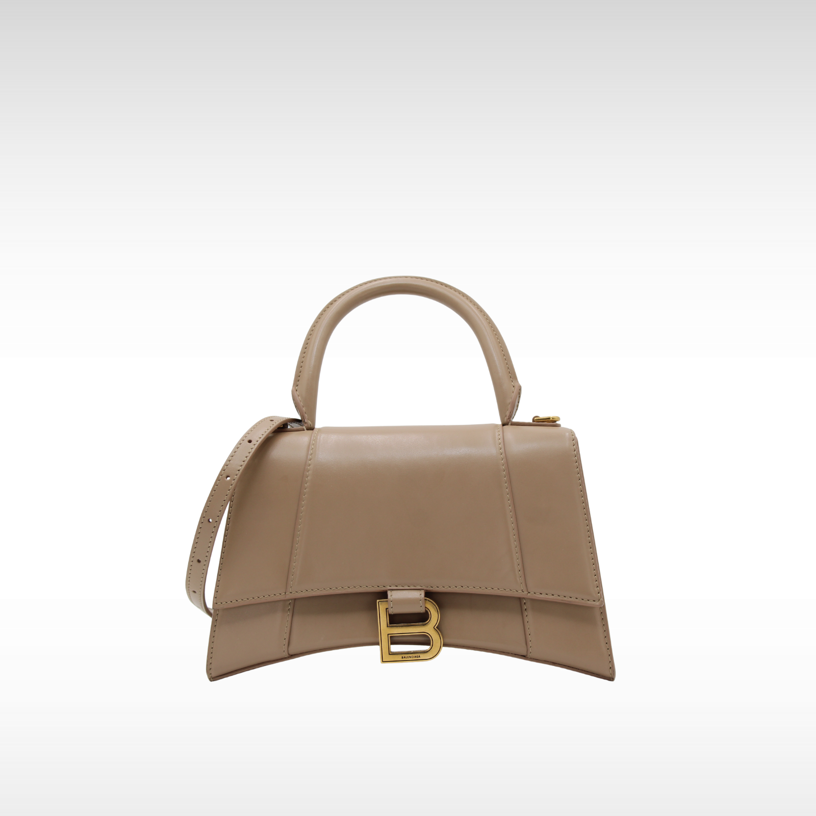Hourglass Small Calf Beige Handbag