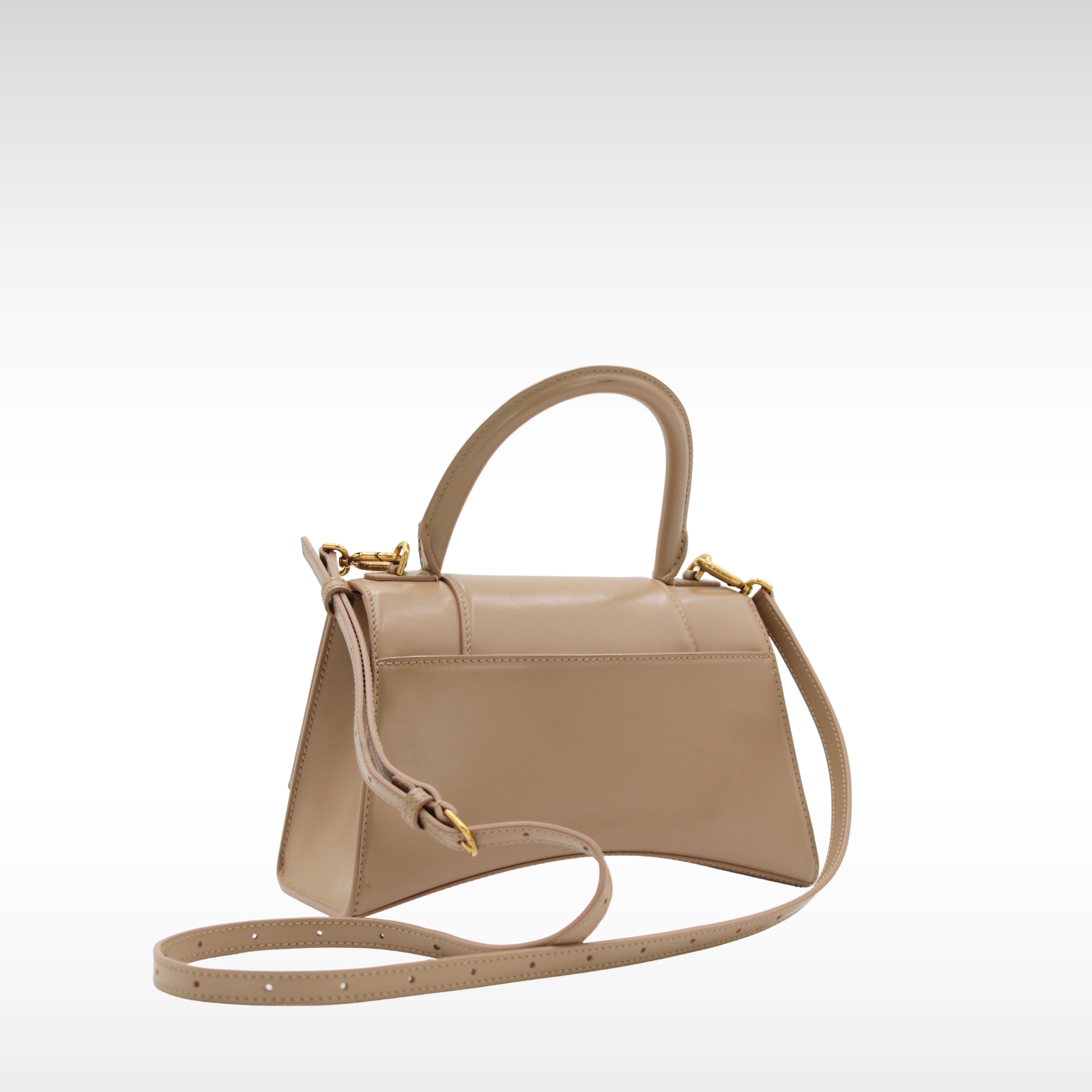 Hourglass Small Calf Beige Handbag