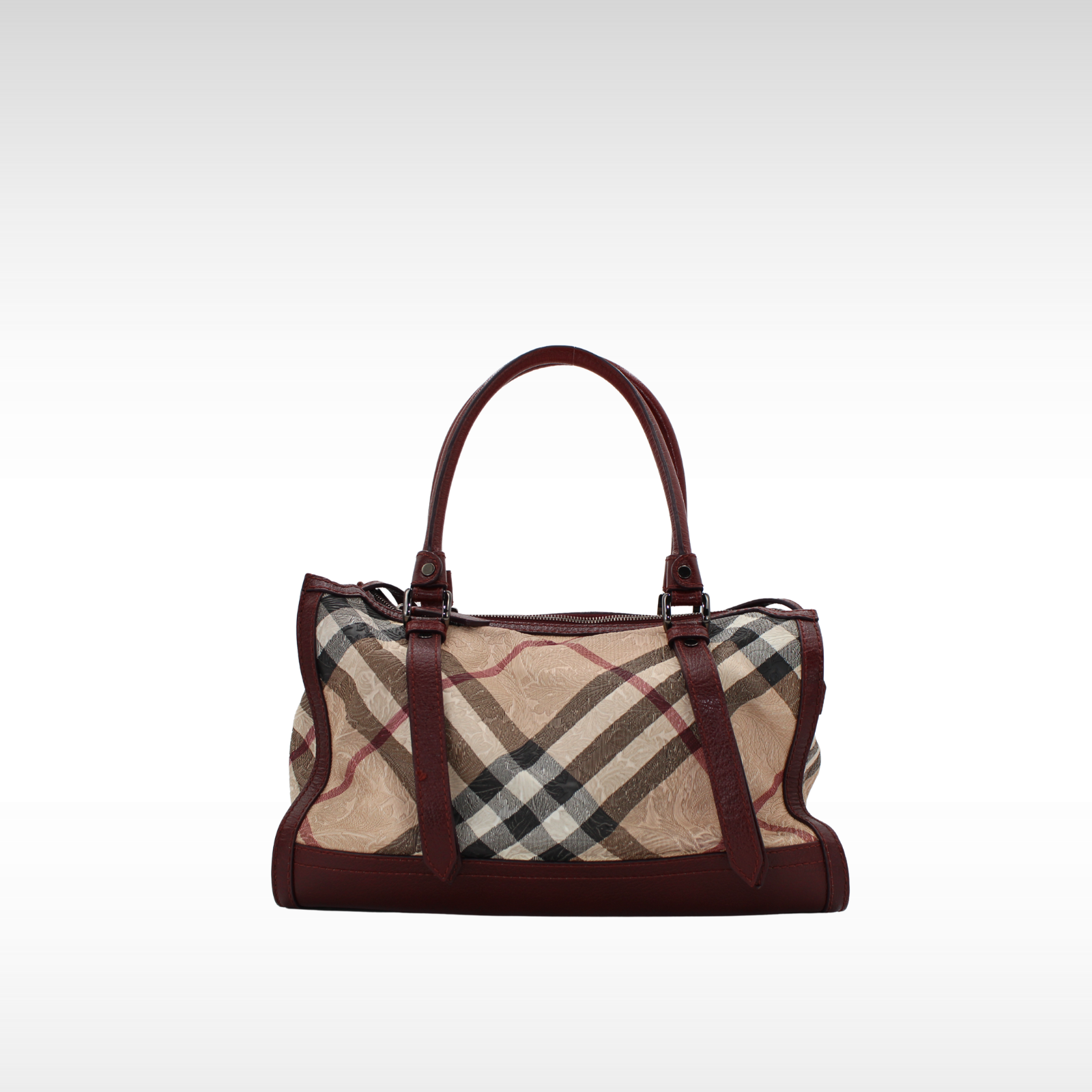 Coated Canvas Beige + Red Shoulder Bag
