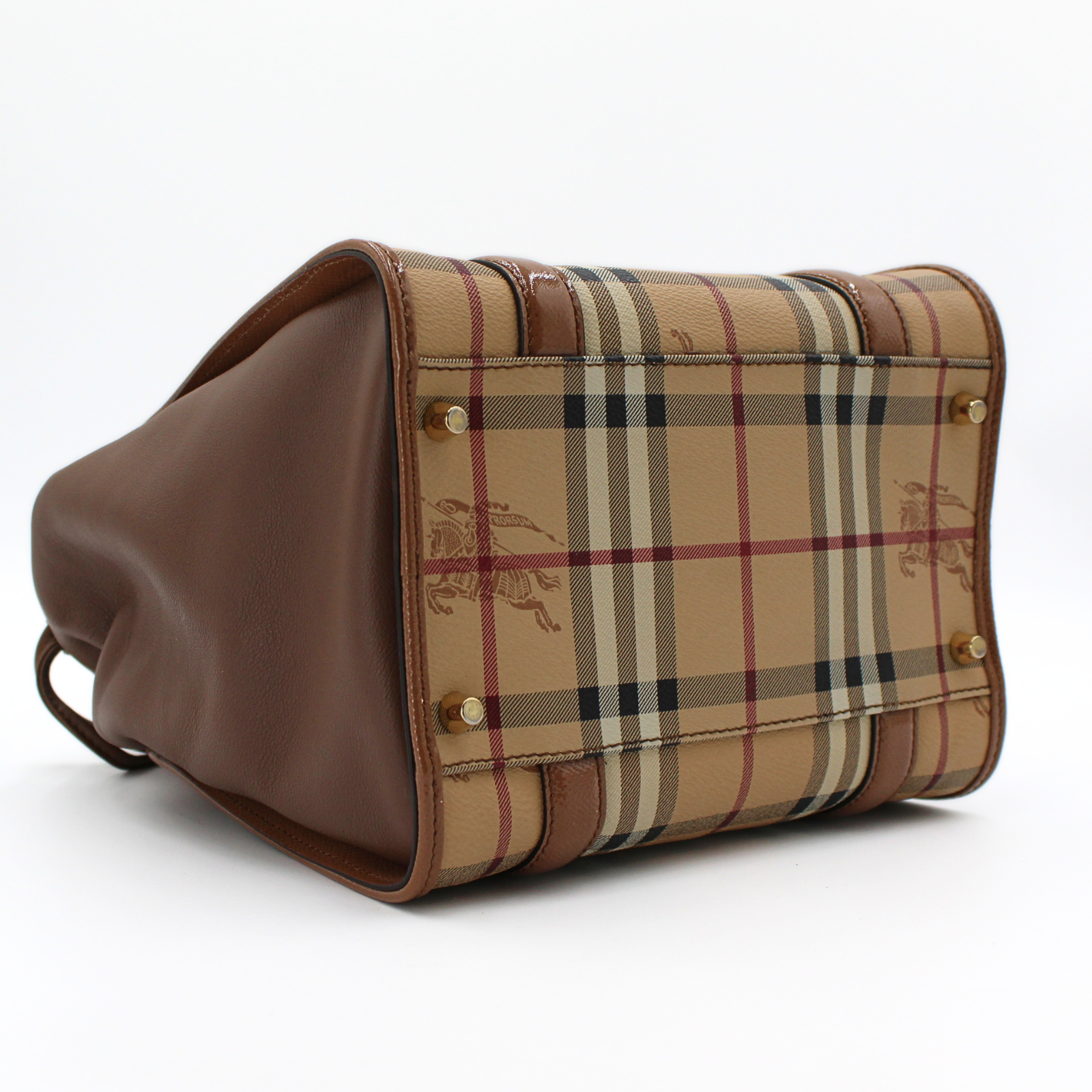 Coated Canvas Beige Handbag