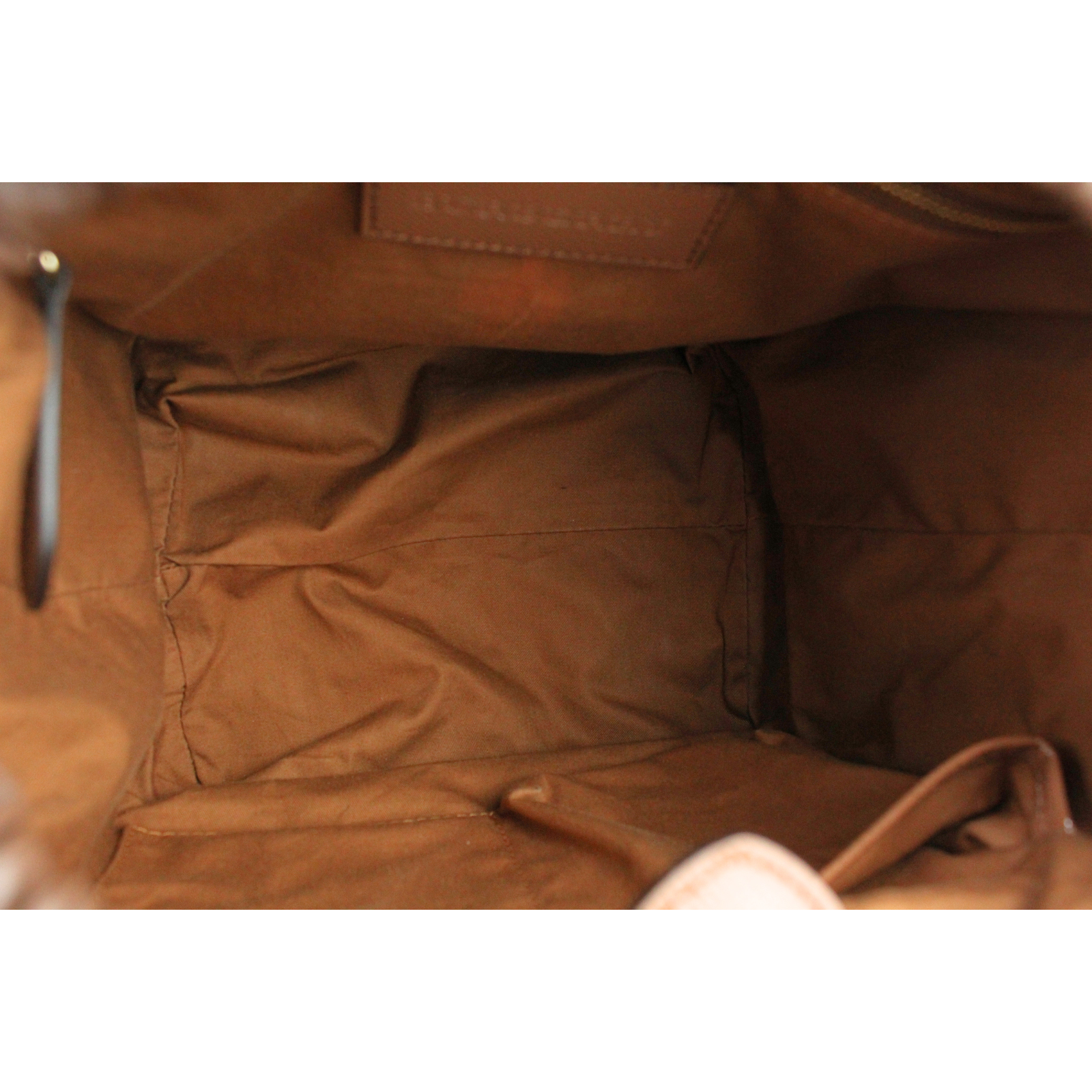Coated Canvas Beige Handbag