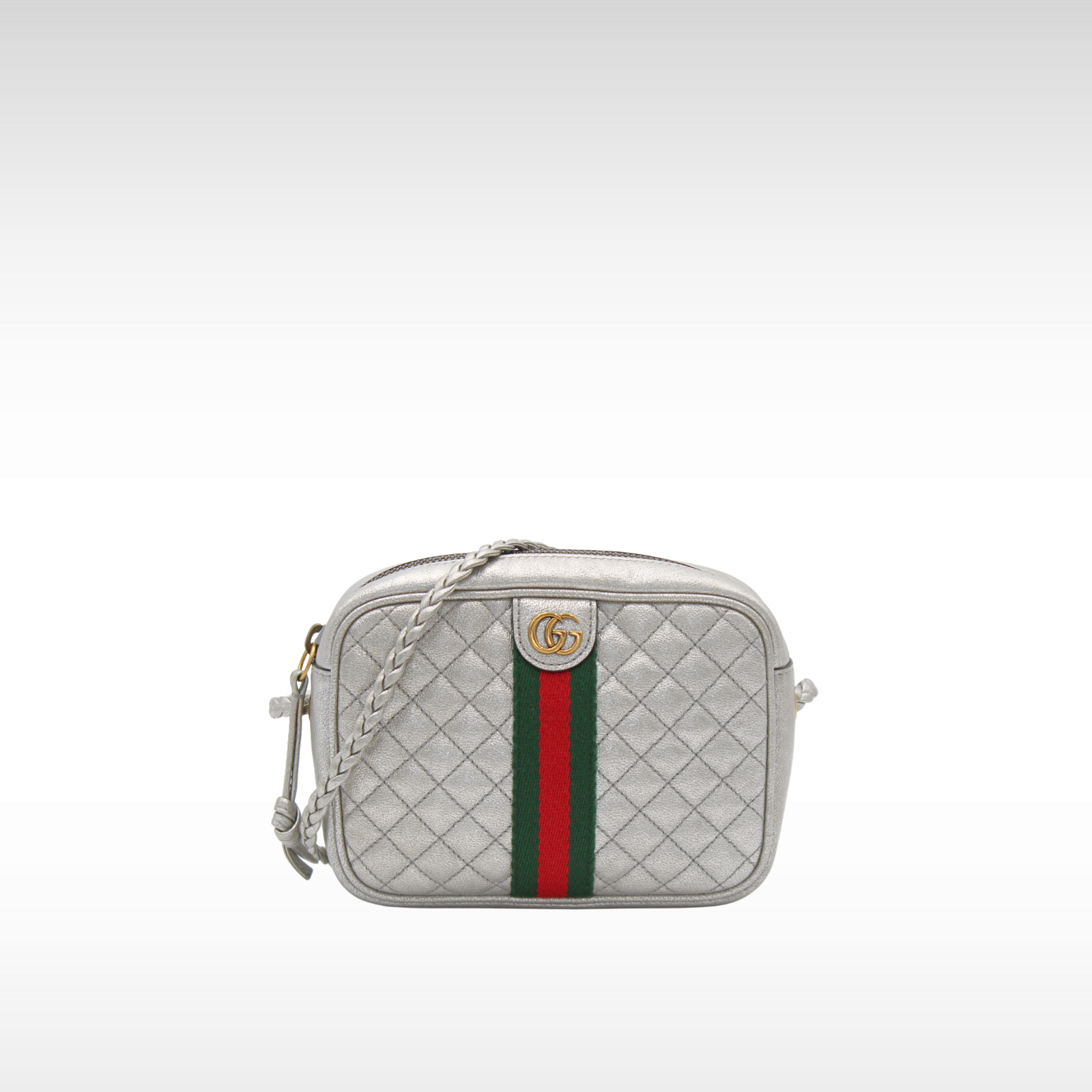 Trapuntata GG Marmont Calf Silver Shoulder Bag