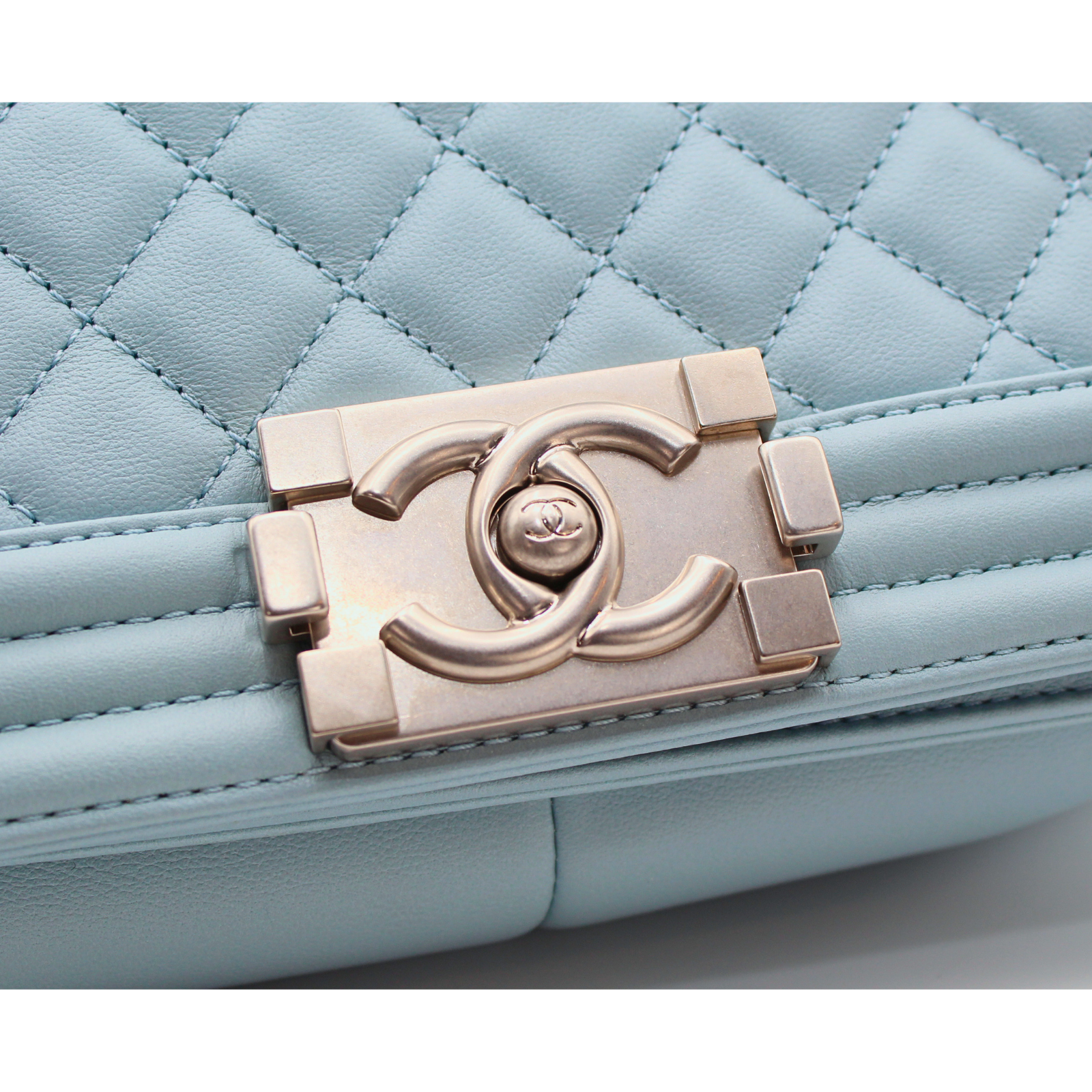 Boy Chanel Lamb Blue Shoulder Bag