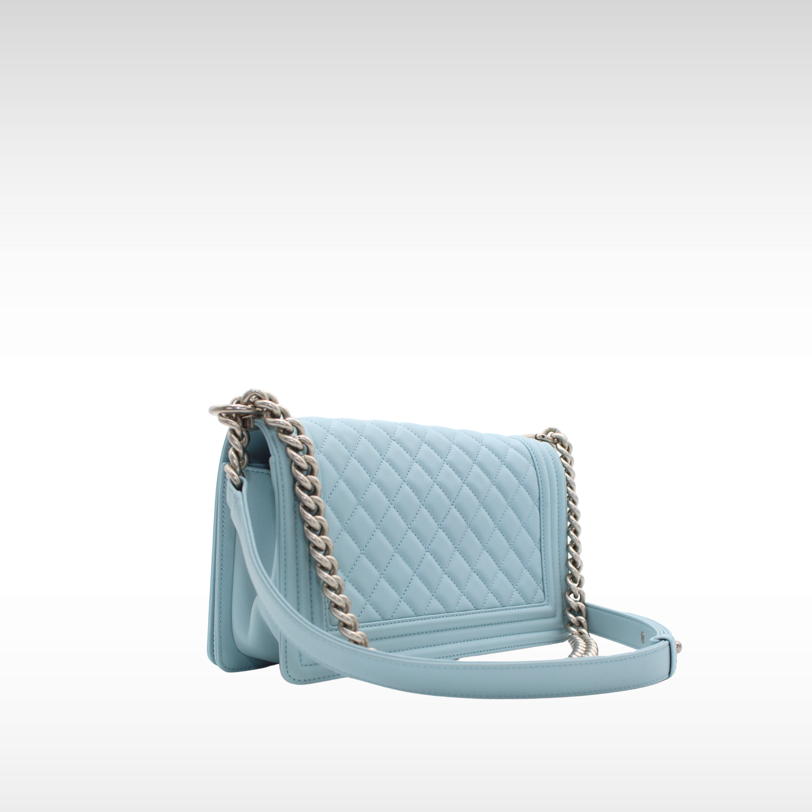 Boy Chanel Lamb Blue Shoulder Bag