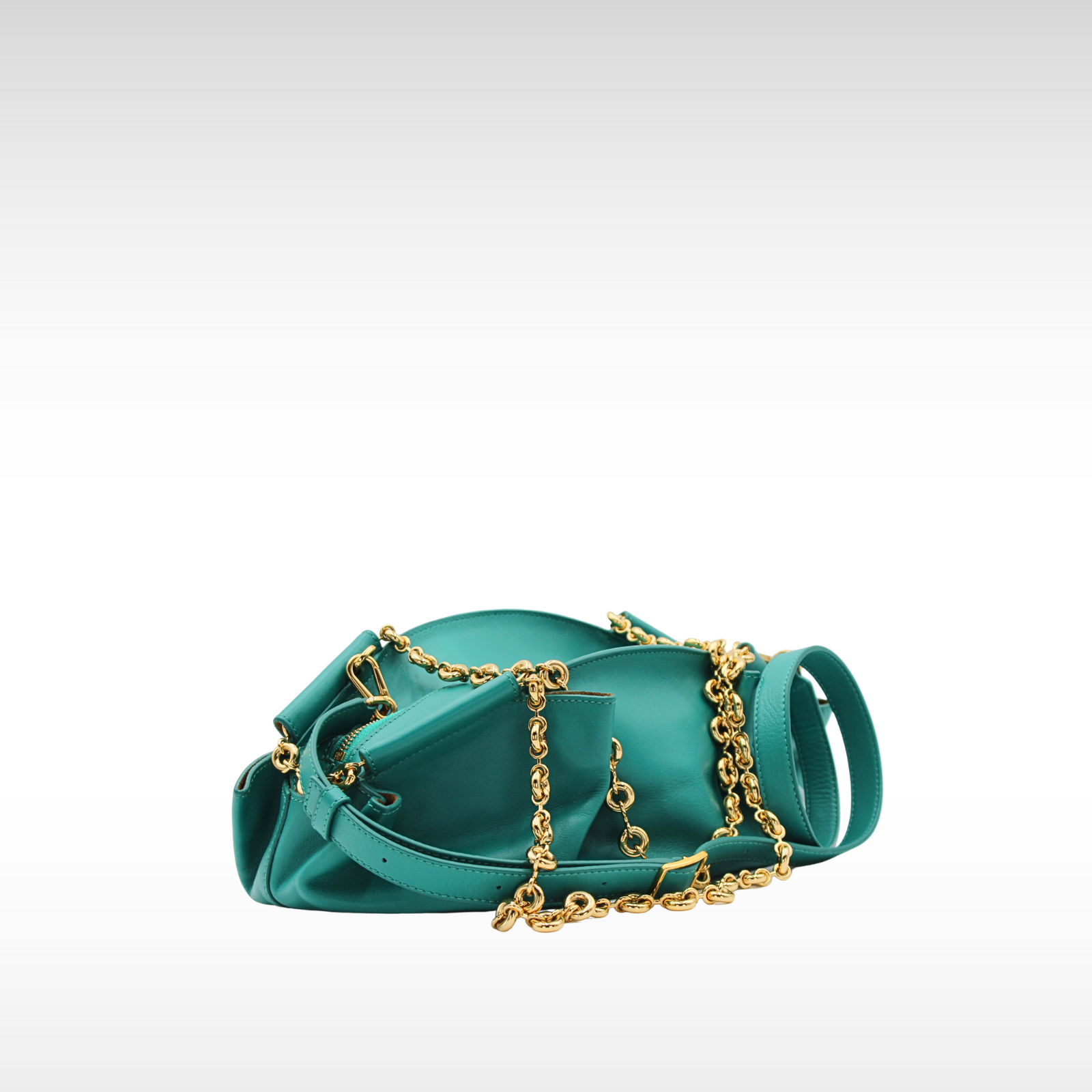 Paseo Chain Calf Green Shoulder Bag