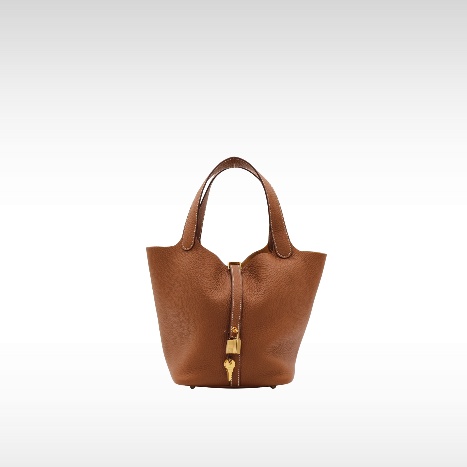 Picotin Lock 22 Taurillon Clemence Gold Handbag