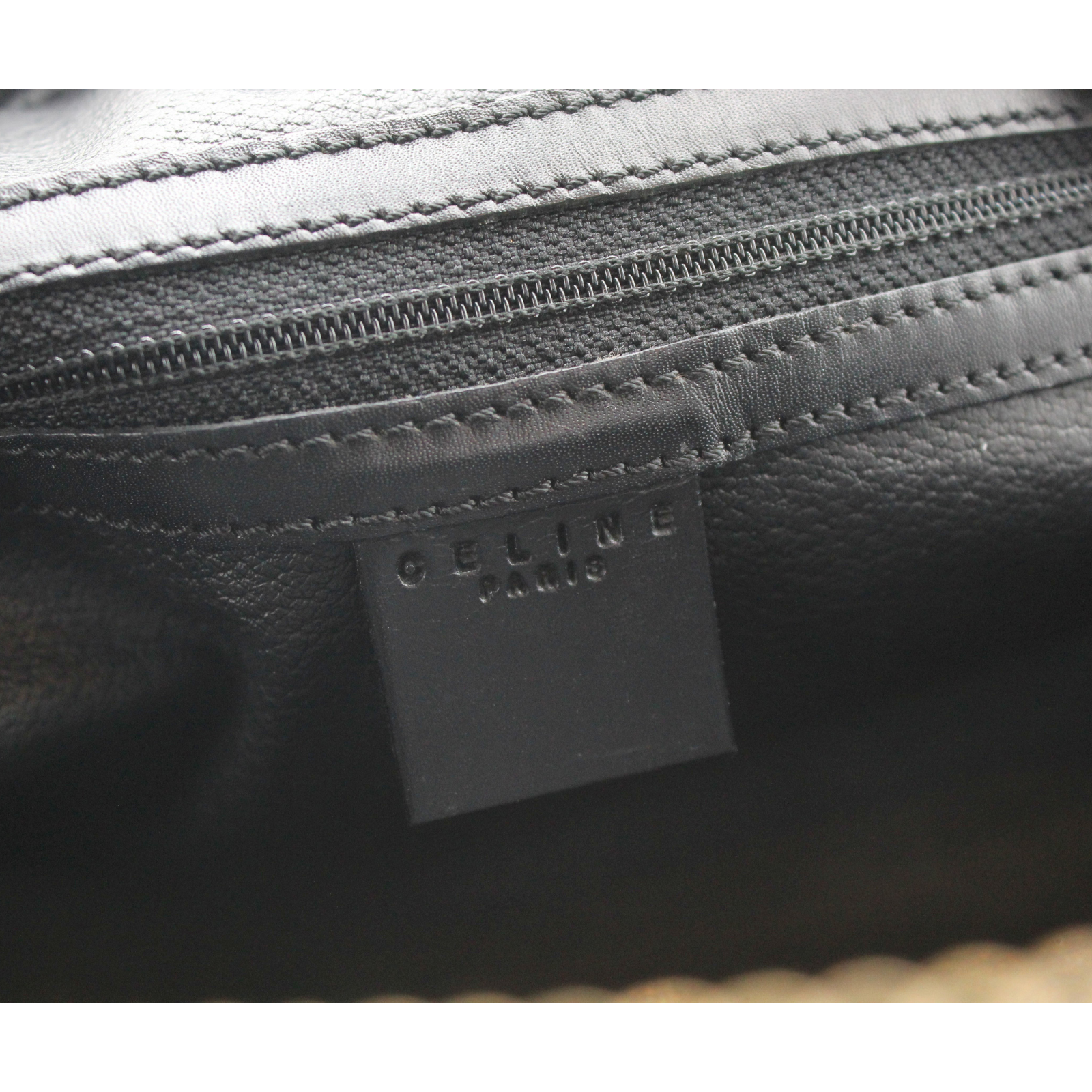 Coated Canvas Black Handbag