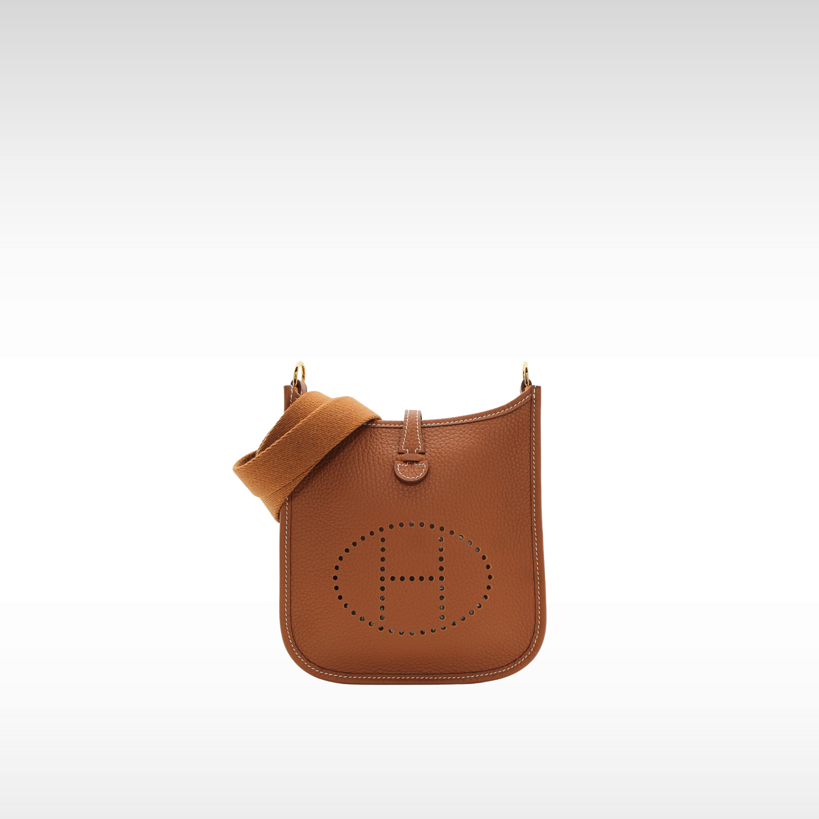 Evelyne Amazone 16 Taurillon Clemence Gold Crossbody Bag