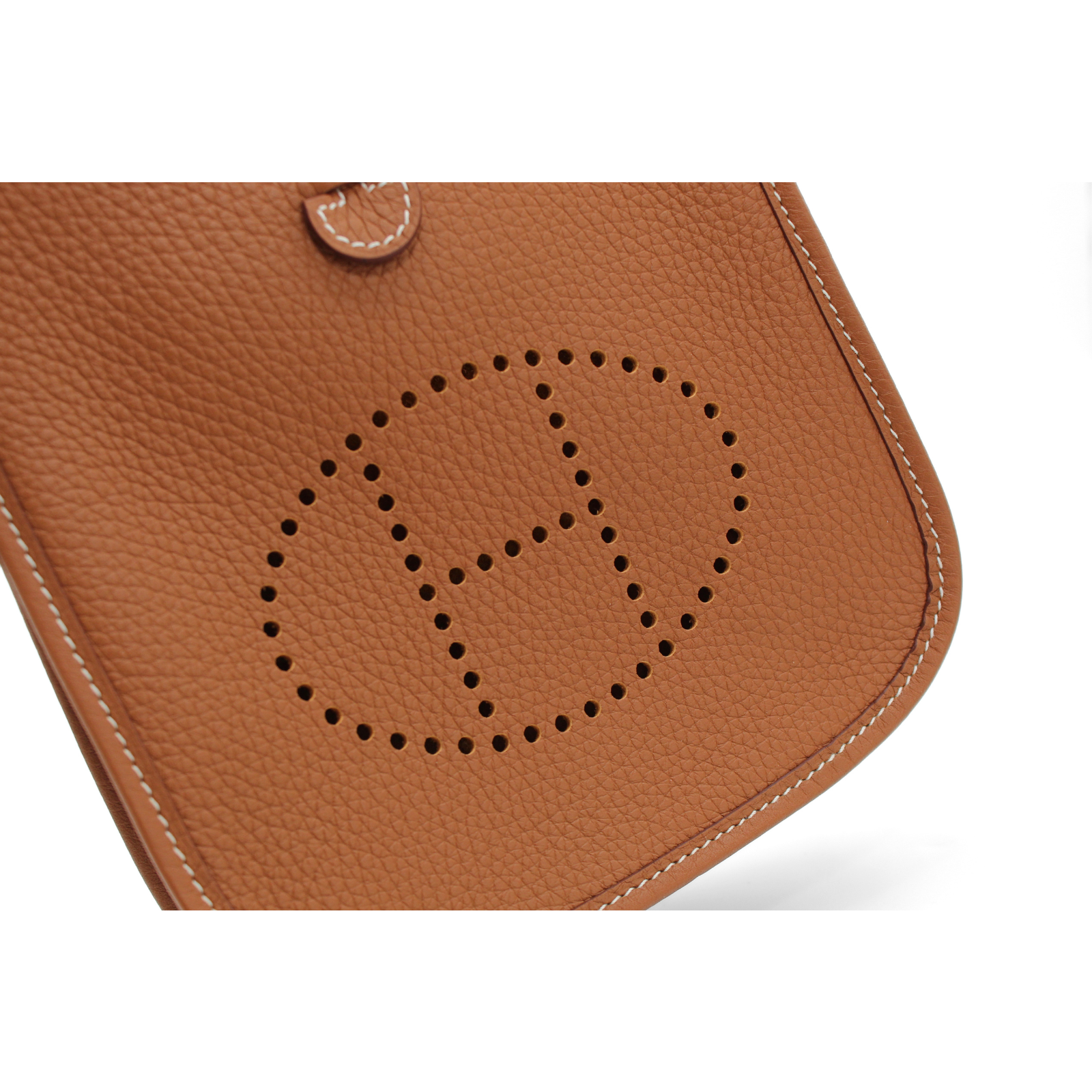 Evelyne Amazone 16 Taurillon Clemence Gold Crossbody Bag