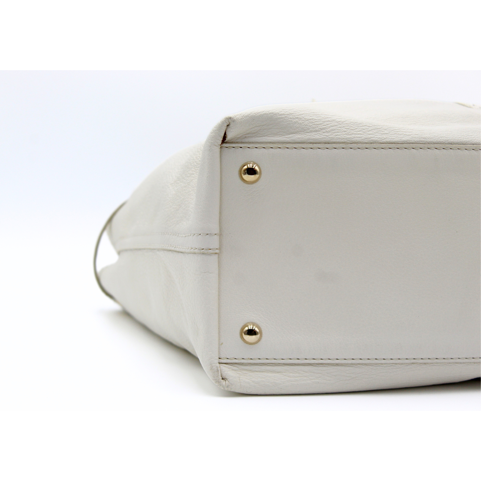 Double Sac Y Calf White Tote Bag