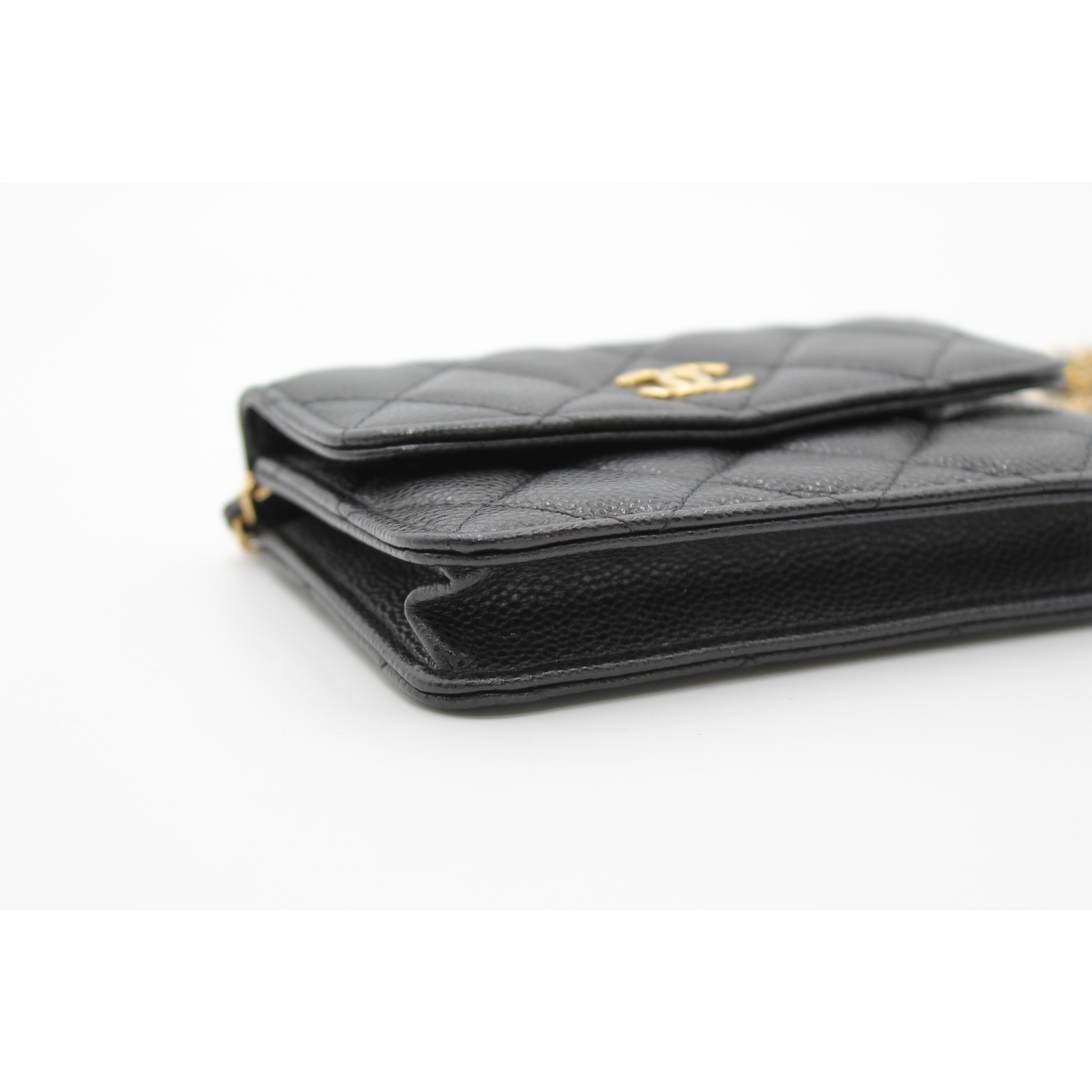 Miss CoCo Mini Matelasse Caviar Black Wallet on Chain